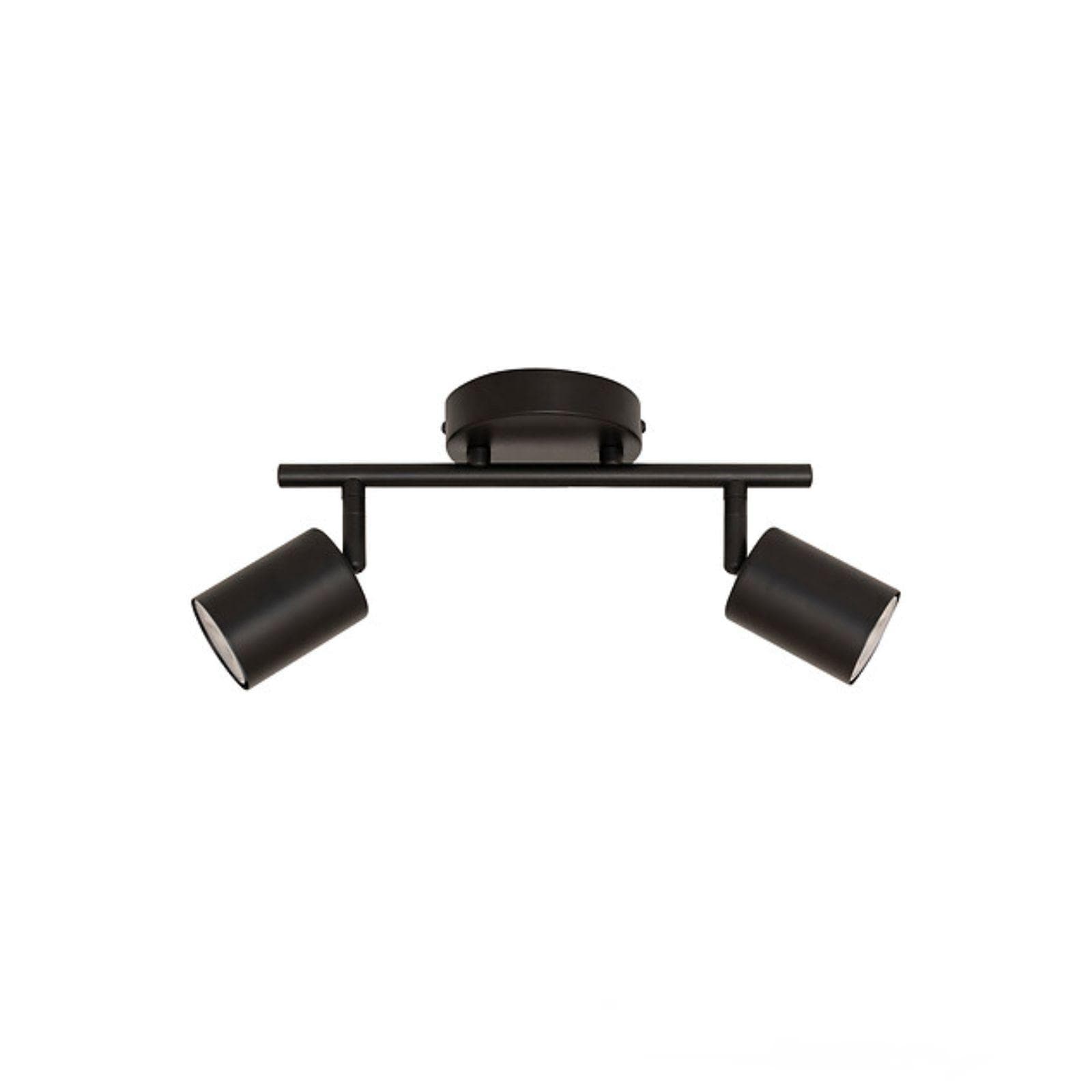 Lampada 2 spot orientabili 28x17h cm in acciaio nero - Myamar