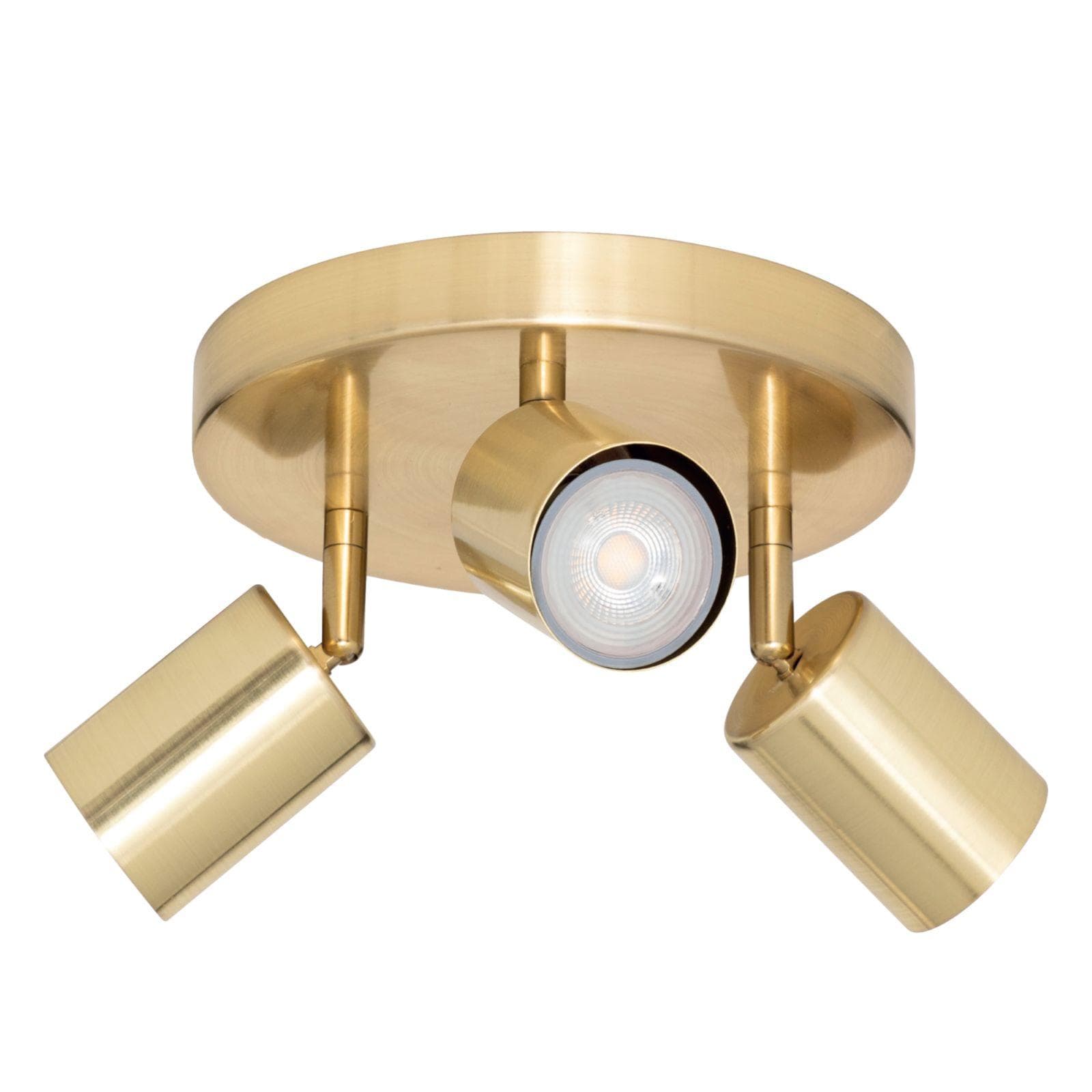 Lampada 3 spot orientabili 20x14h cm in acciaio oro - Myamar