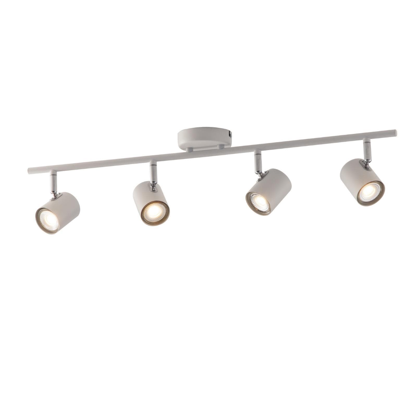 Lampada 4 spot orientabile da interno 70x9,7x7 cm in metallo bianco