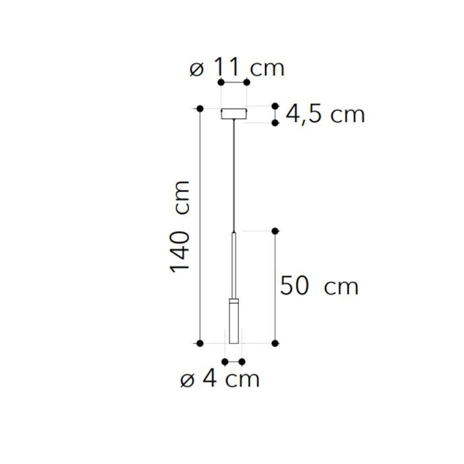 Lampada a sospensione 140h cm in alluminio color bronzo