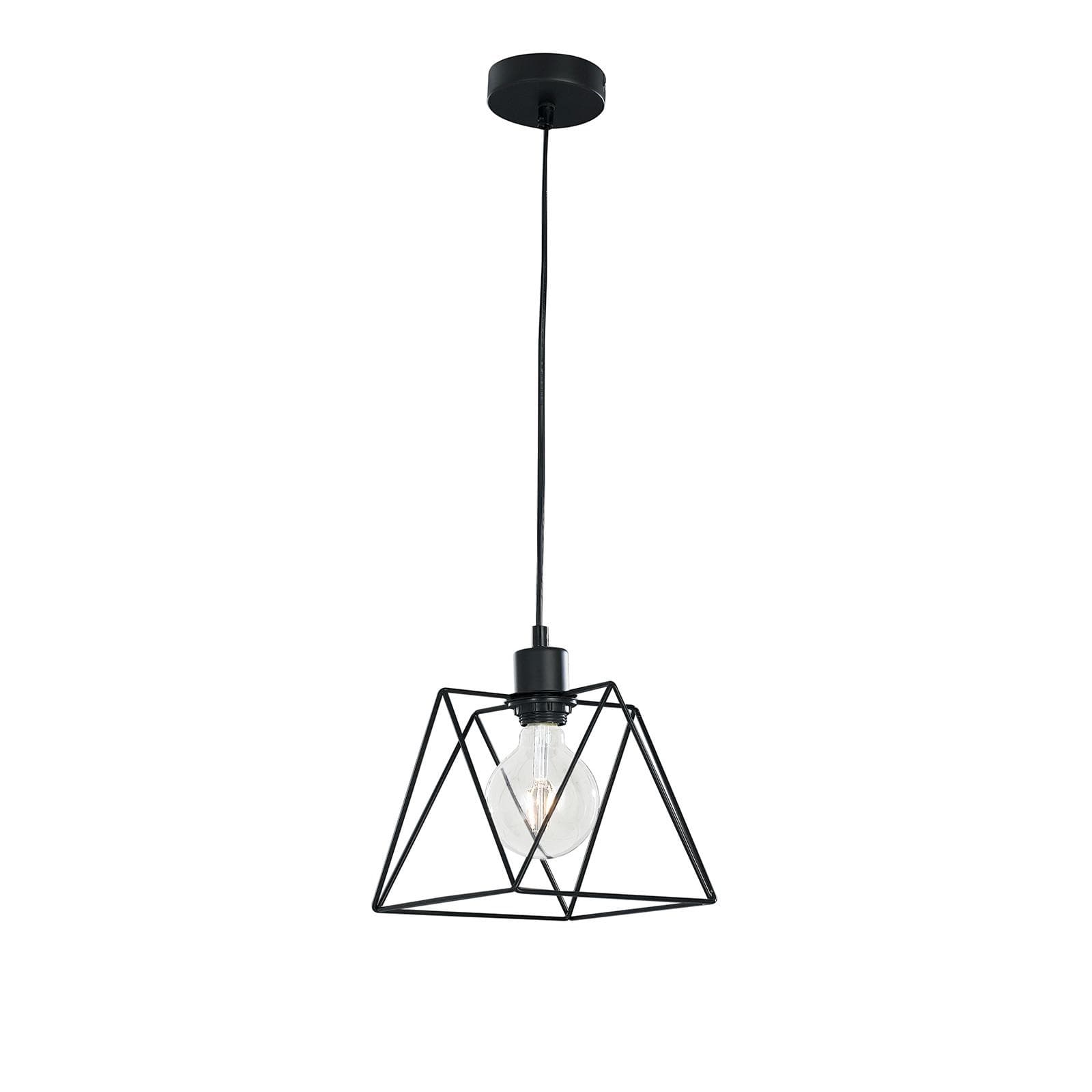 Lampada a sospensione 20x20 cm in metallo nero opaco