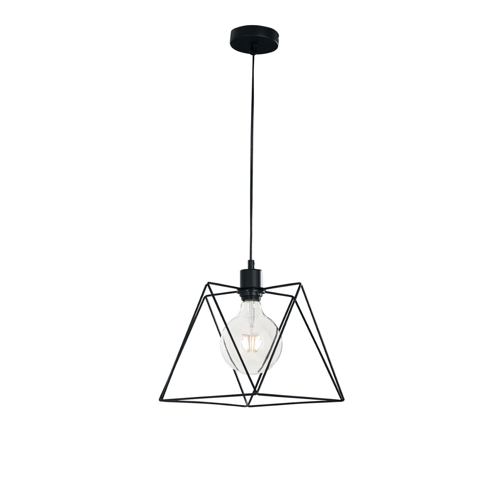Lampada a sospensione 26x26 cm in metallo nero opaco