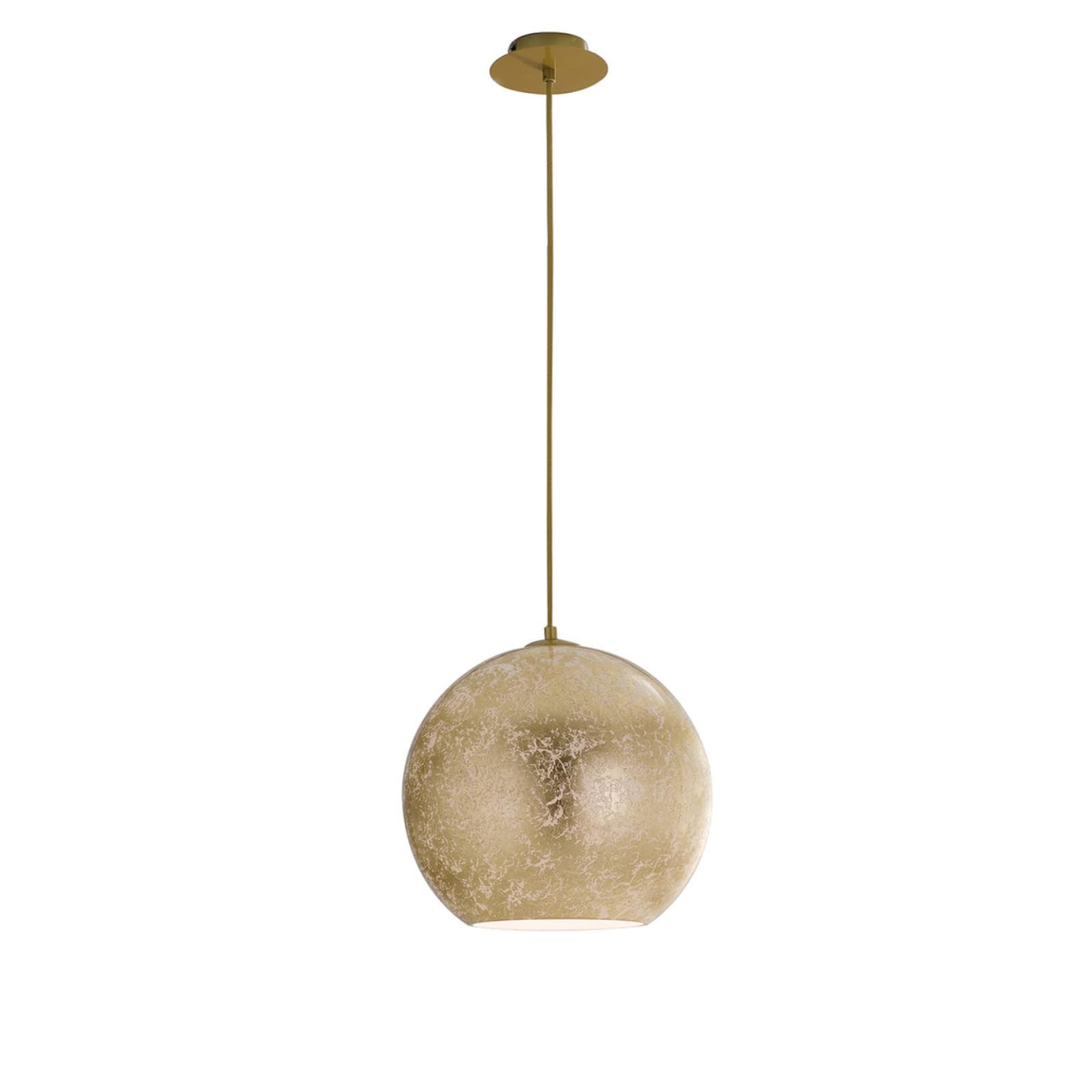 Lampada a sospensione 30 cm in vetro con foglia oro
