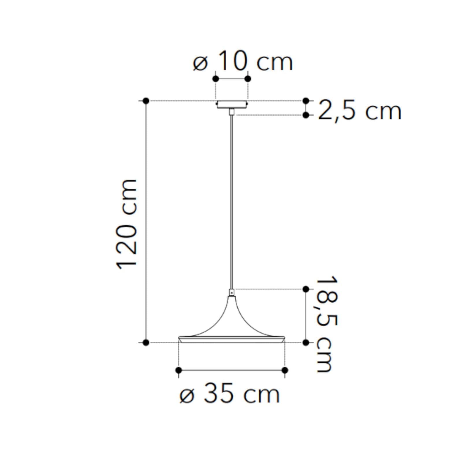 Lampada a sospensione Ø35 cm in metallo nero e oro