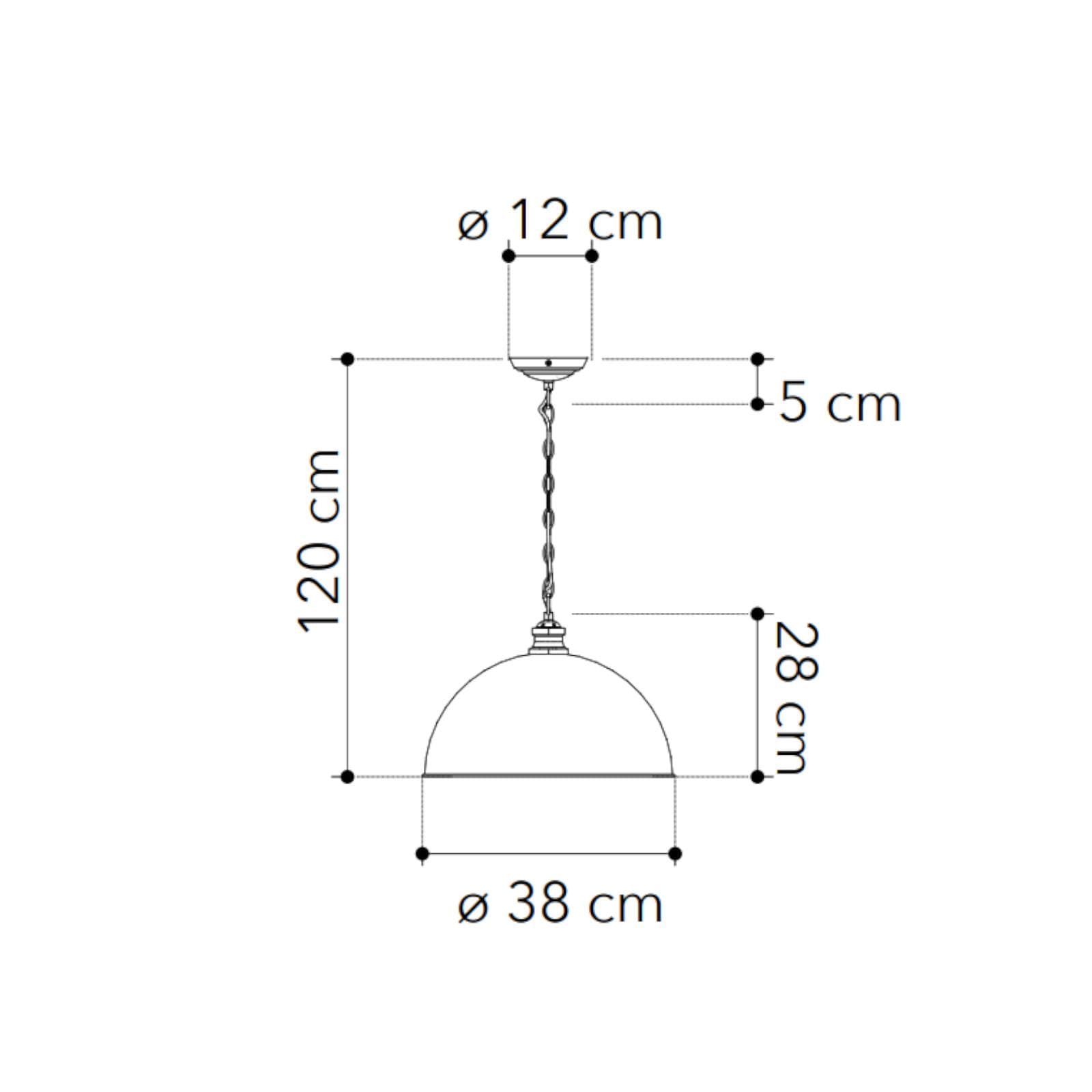Lampada a sospensione 38 cm in metallo nero e interno bianco lucido