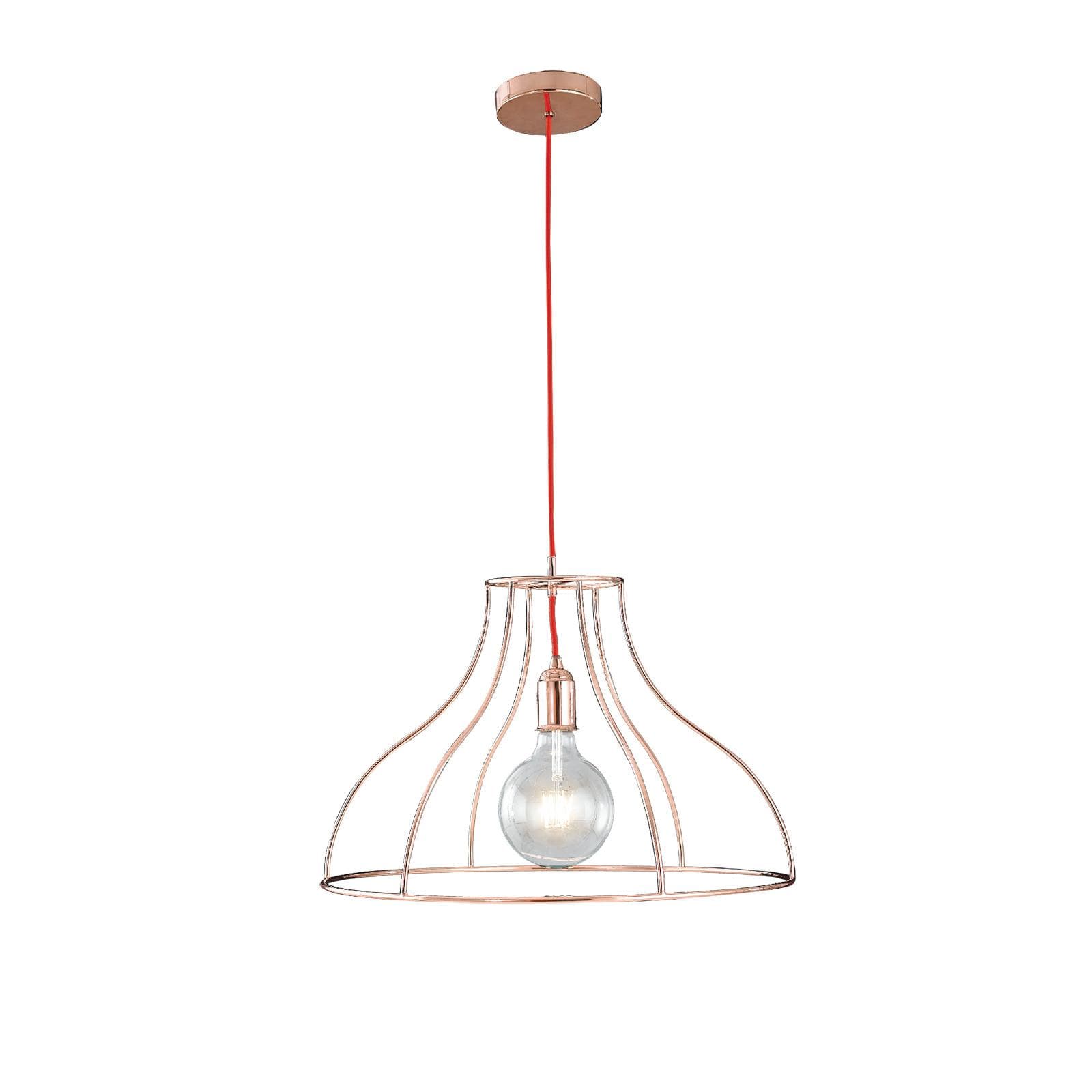Lampada a sospensione 50 cm in metallo color oro rosa