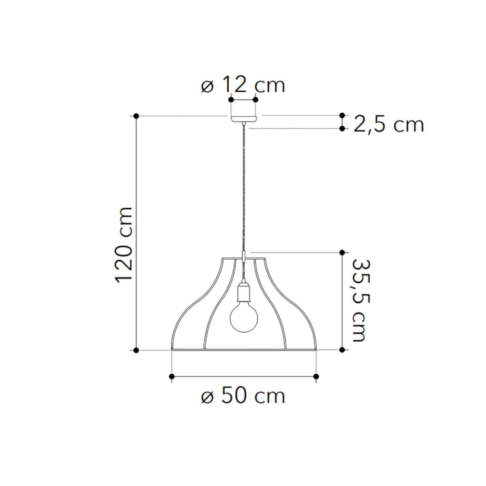 Lampada a sospensione 50 cm in metallo color oro rosa