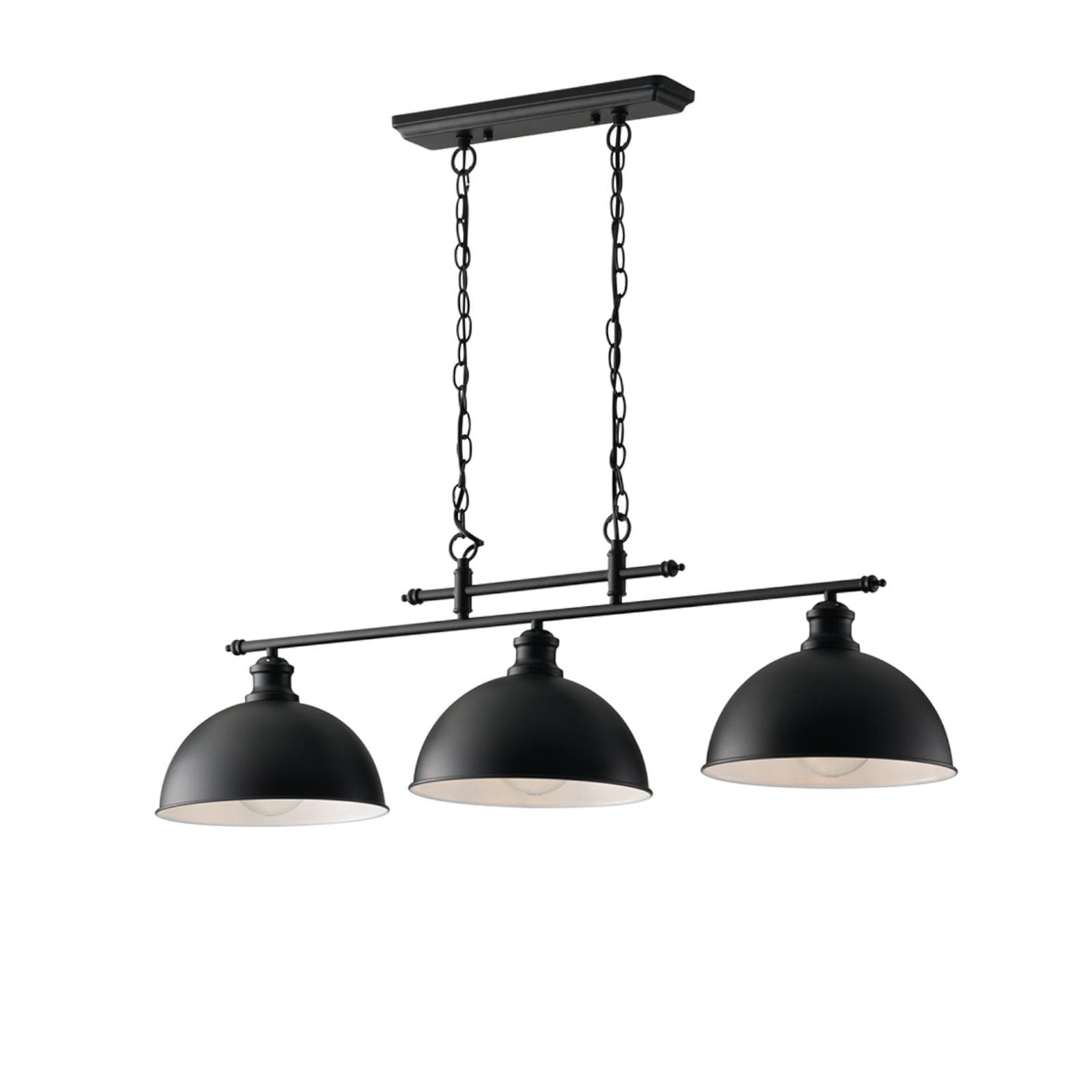 Lampada a sospensione 99x120 cm in metallo nero e interno bianco lucido