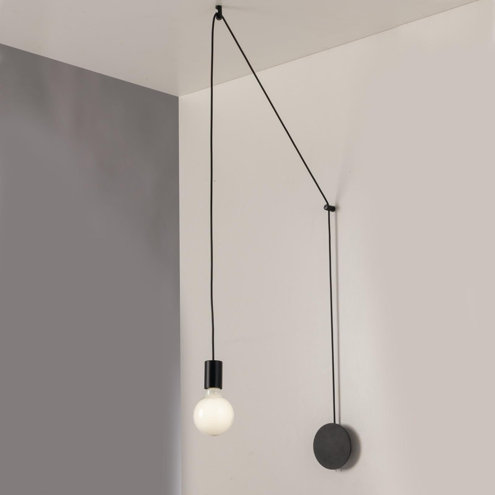 Lampada a sospensione con 4 deviatori inclusi in metallo nero
