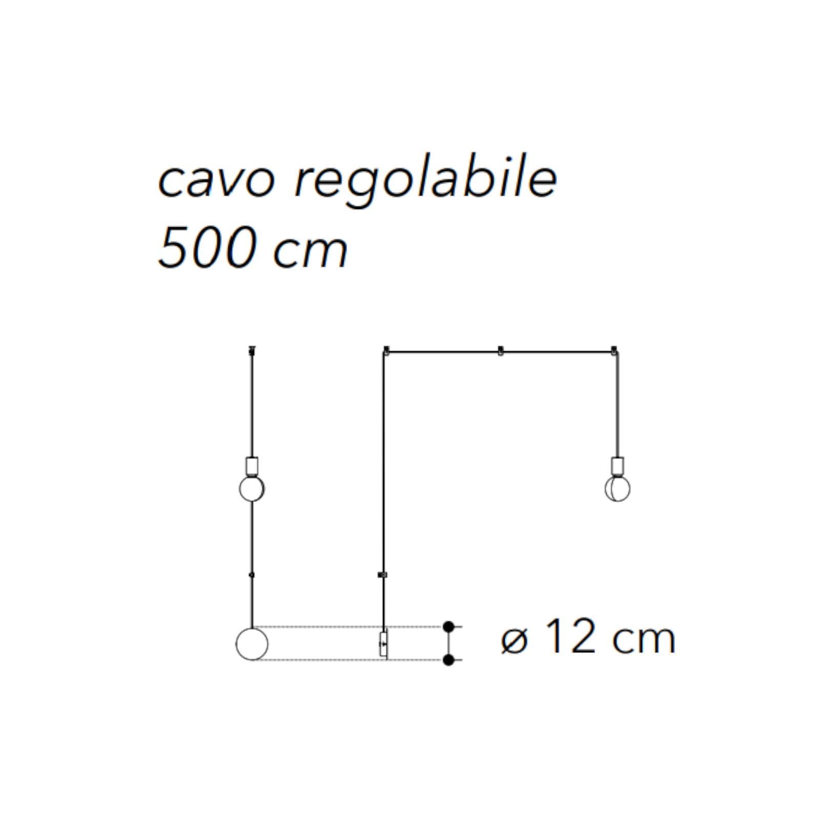 Lampada a sospensione con 4 deviatori inclusi in metallo nero