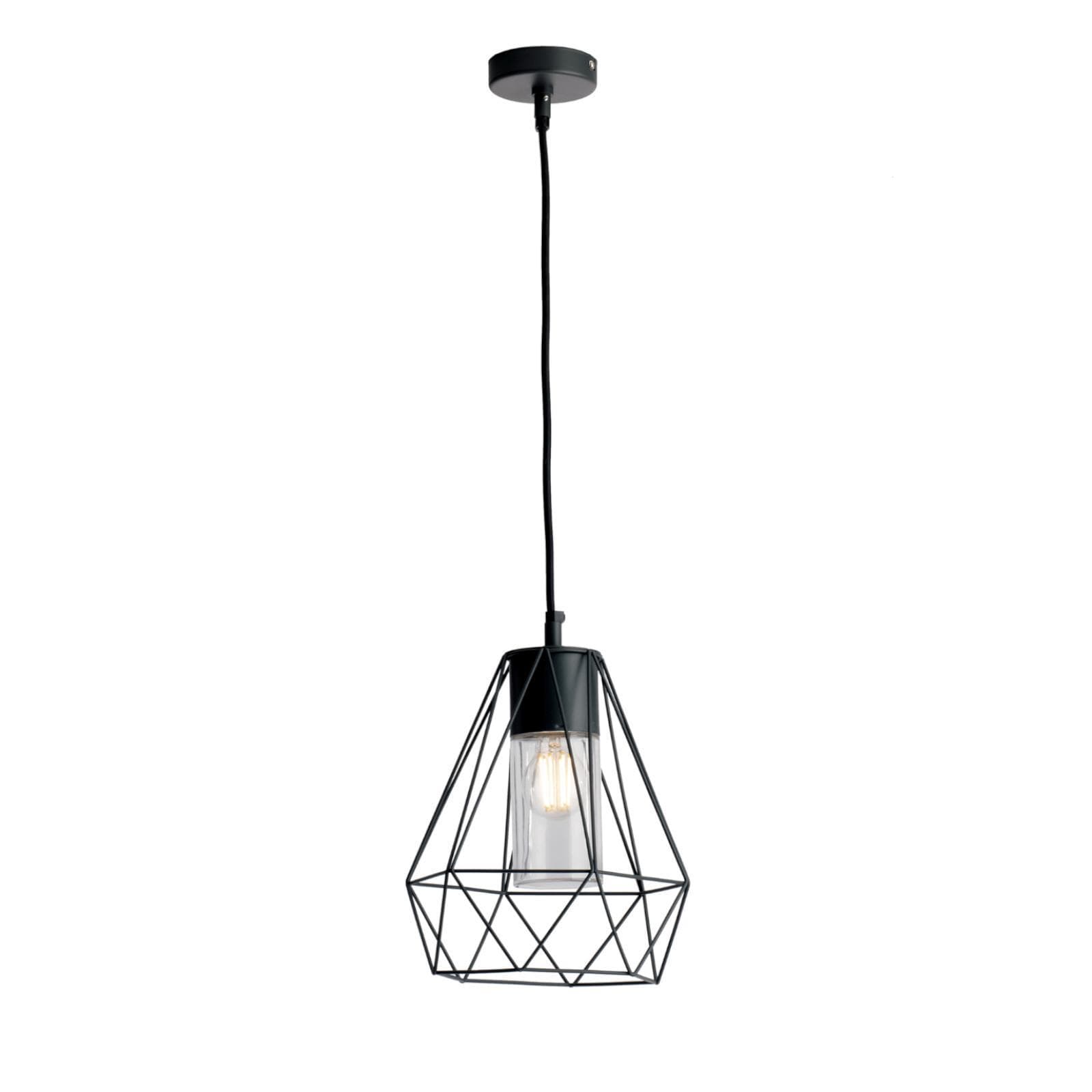 Lampada a sospensione da esterno 22x90h cm in metallo antracite