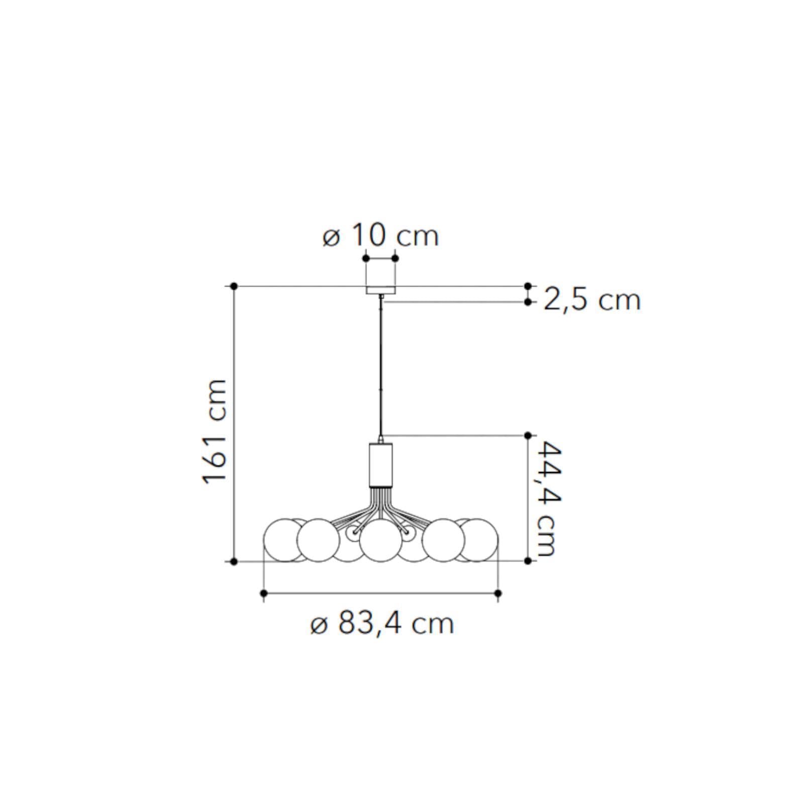 Lampada sospesa da interno 44,4x161h cm in vetro soffiato champagne
