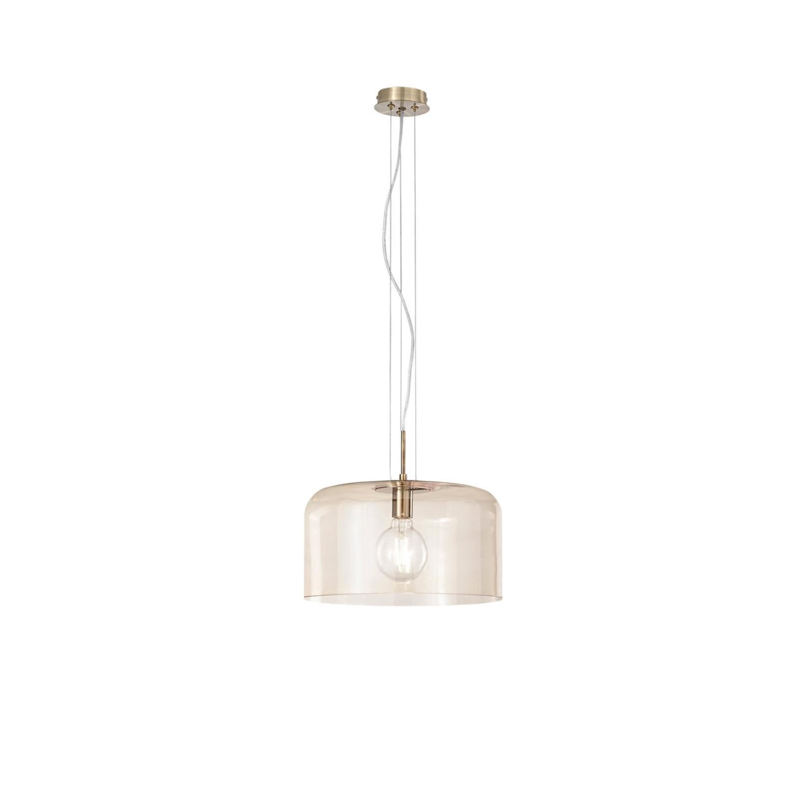 Lampada a sospensione per interno 40x150h cm in vetro ambra lucido