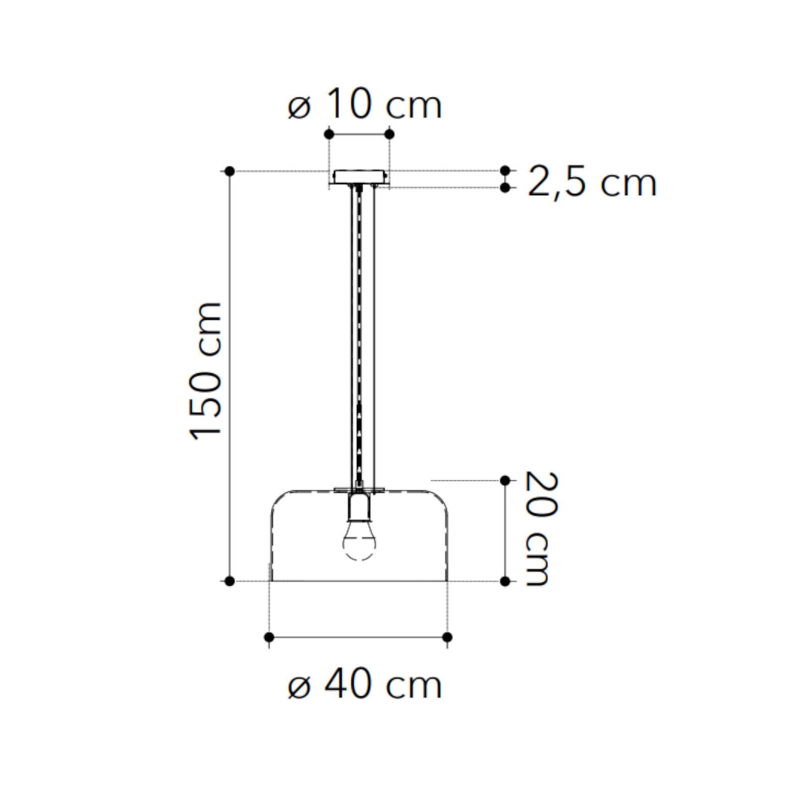 Lampada a sospensione per interno 40x150h cm in vetro ambra lucido