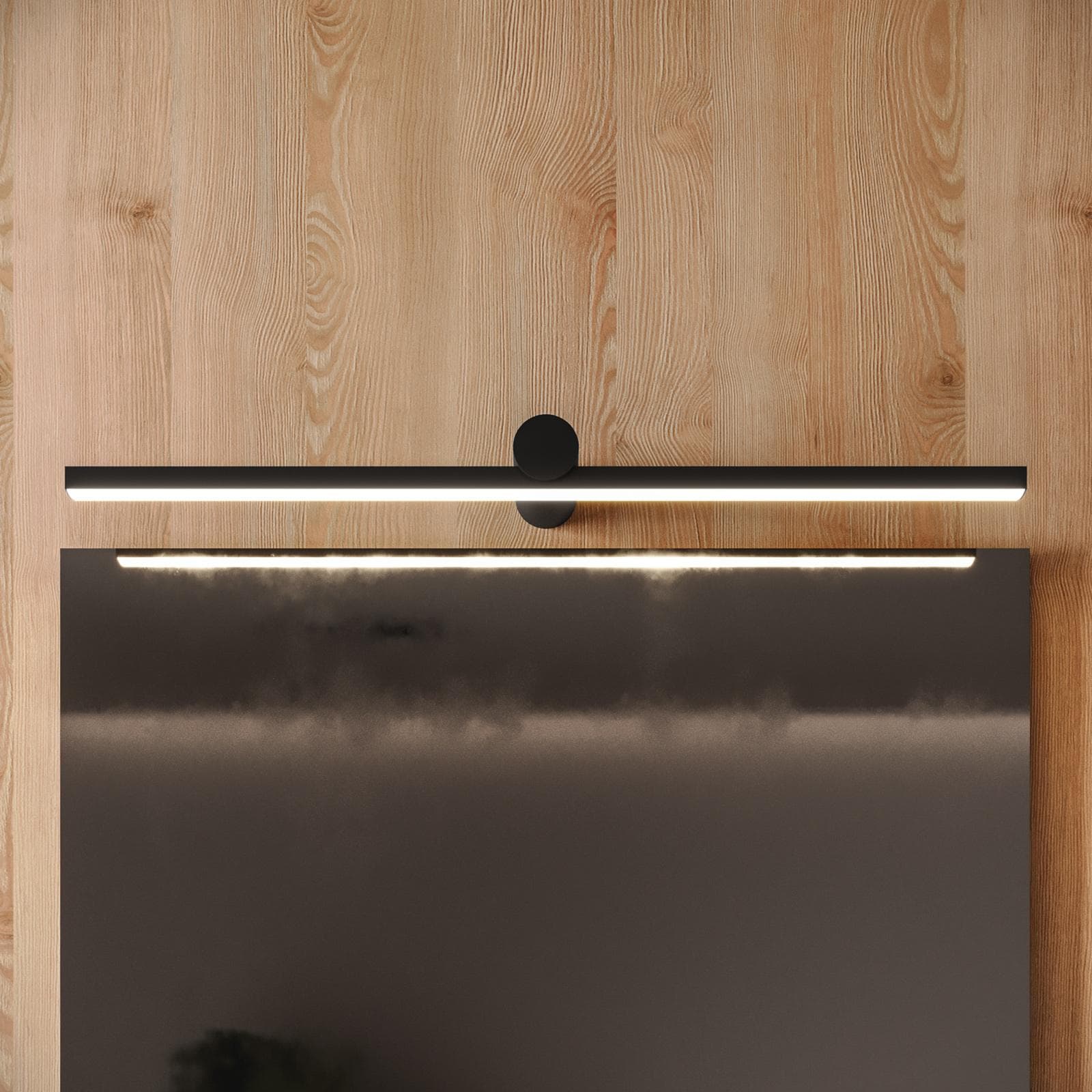 Lampada applique 65 cm in metallo nero opaco - Float