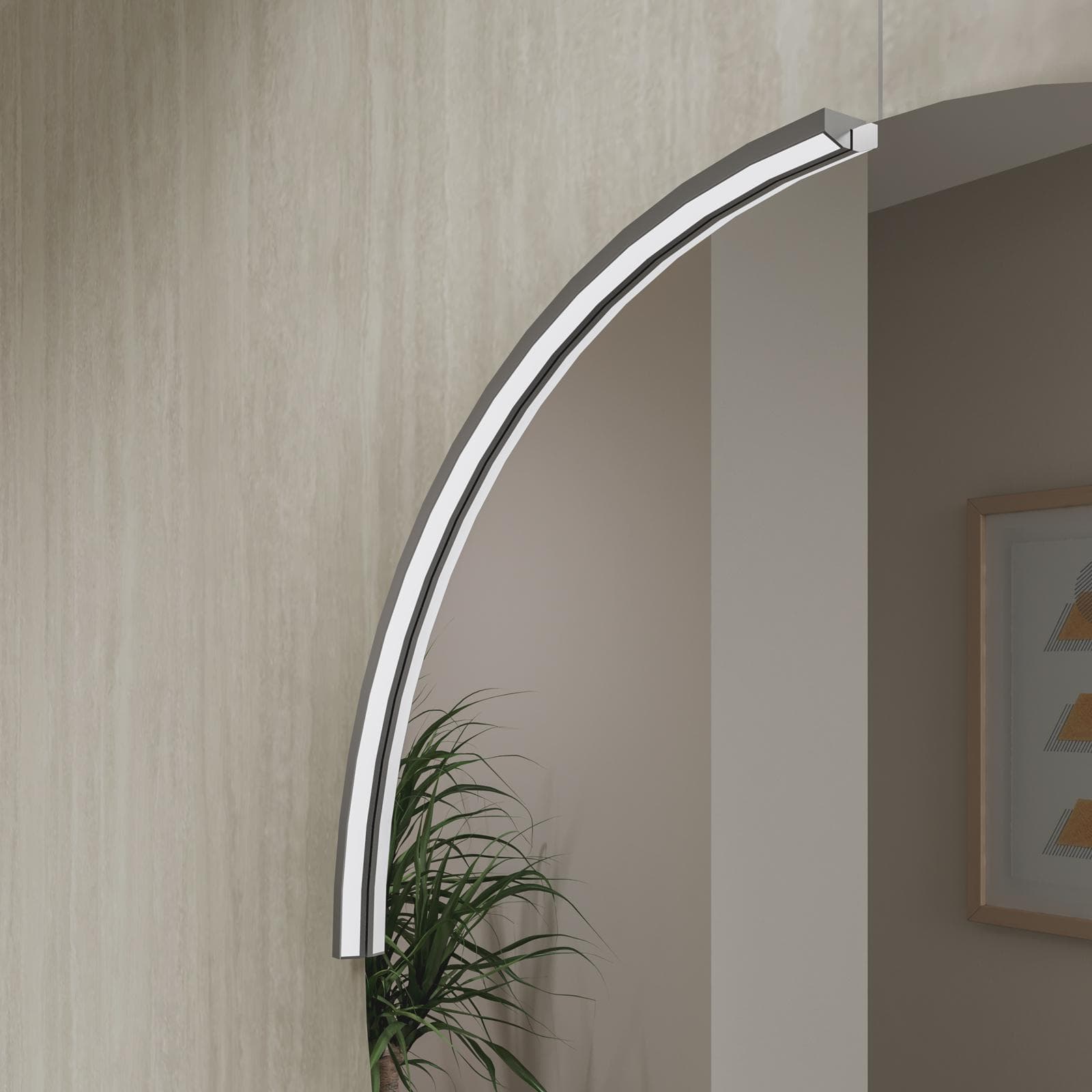 Lampada applique a mezzaluna per specchio 70 cm in alluminio satinato - Goal