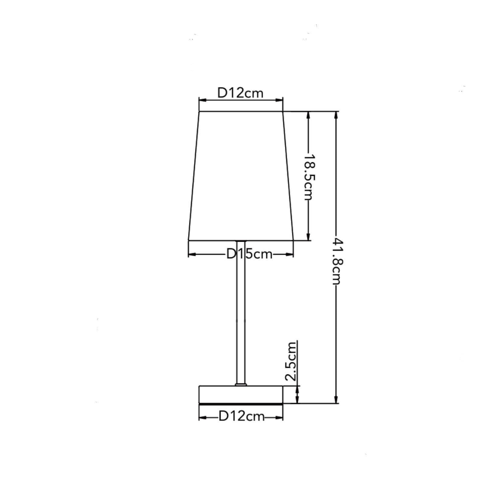Lampada da appoggio rotonda 15 cm in metallo nero con paralume bianco