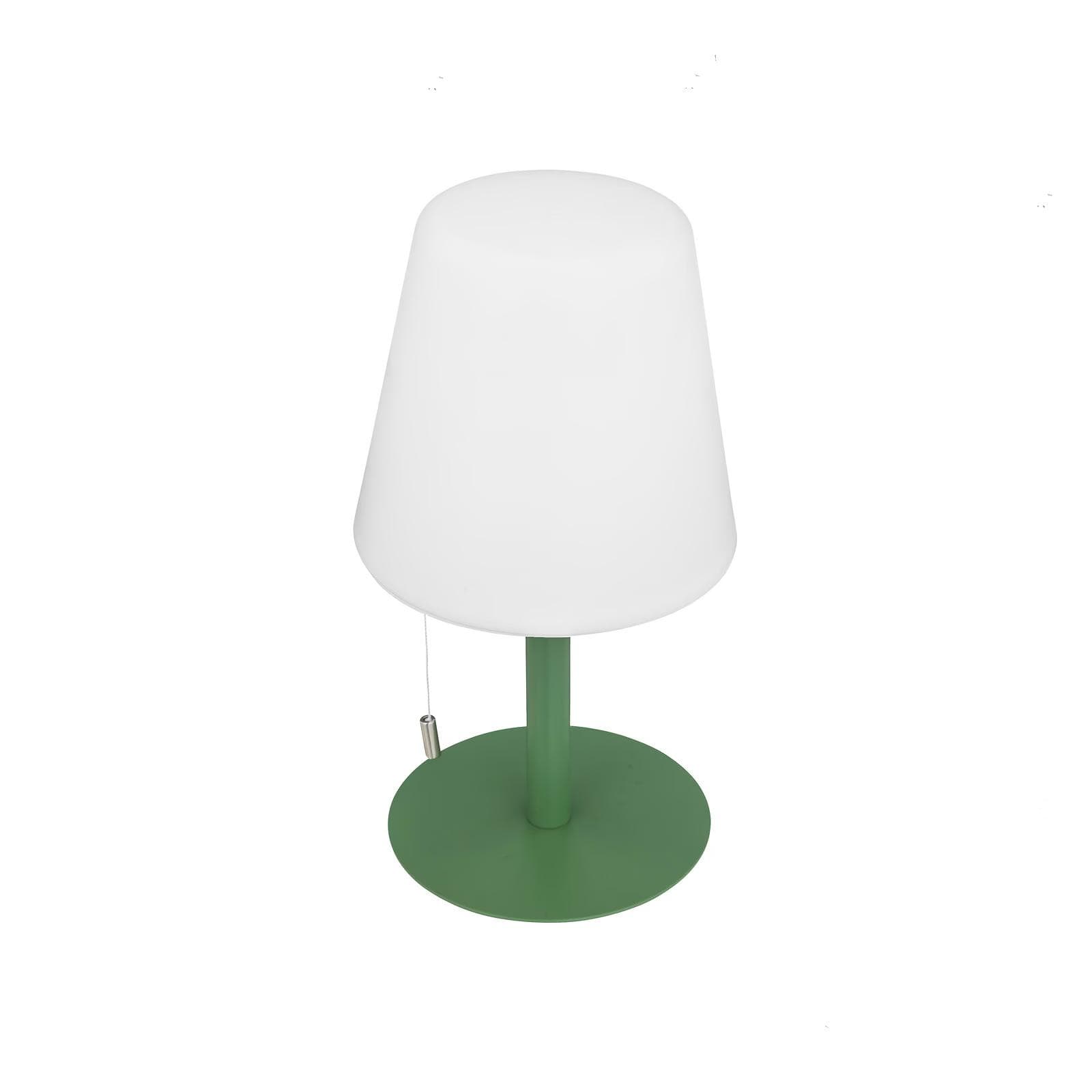 Lampada da esterno dimmerabile in acciaio verde con paralume in polipropilene bianco - Glame
