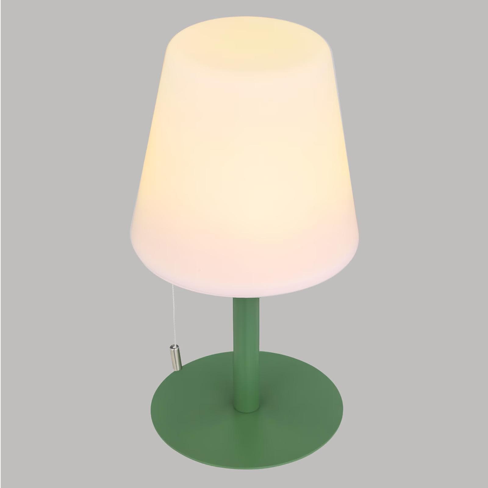Lampada da esterno dimmerabile in acciaio verde con paralume in polipropilene bianco - Glame