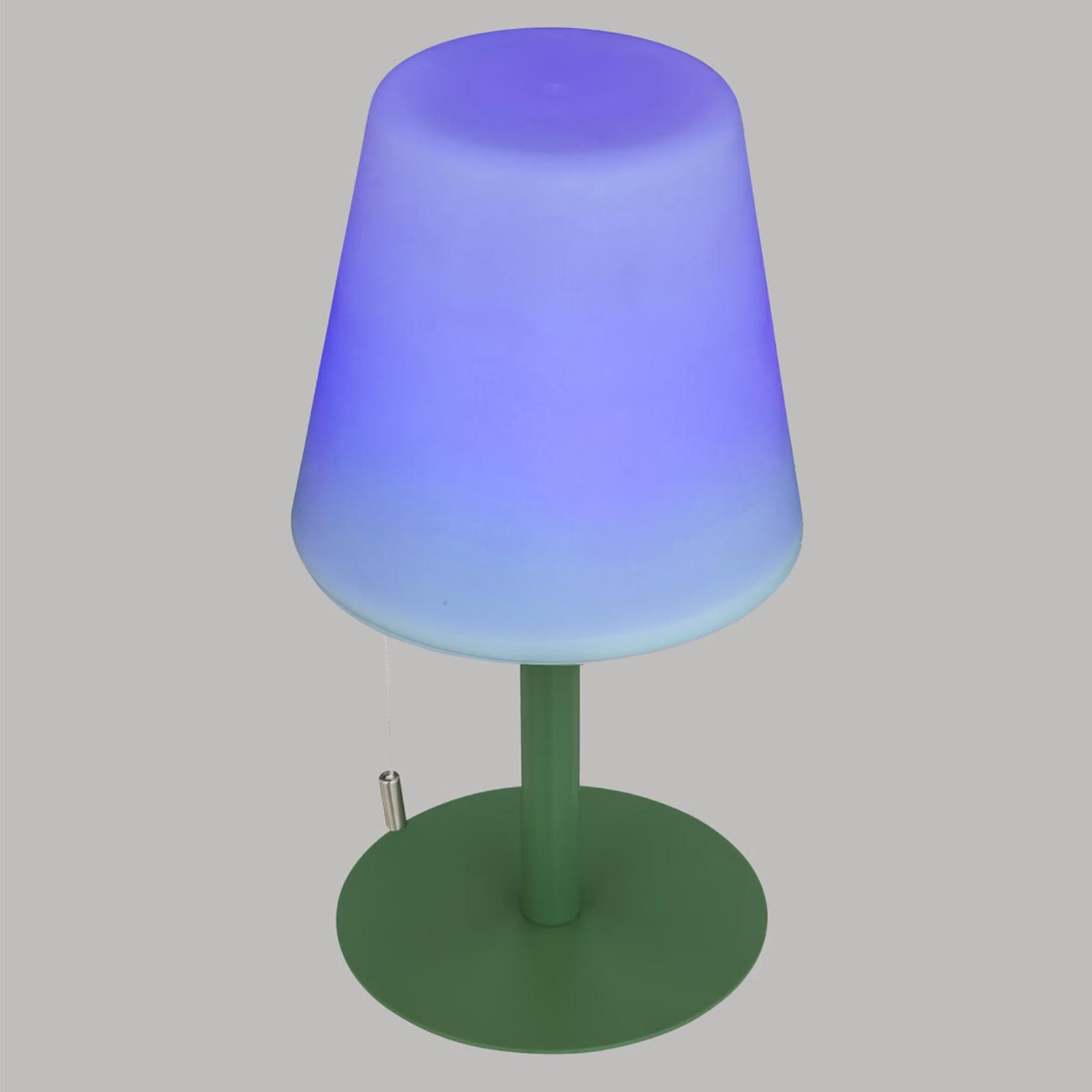 Lampada da esterno dimmerabile in acciaio verde con paralume in polipropilene bianco - Glame