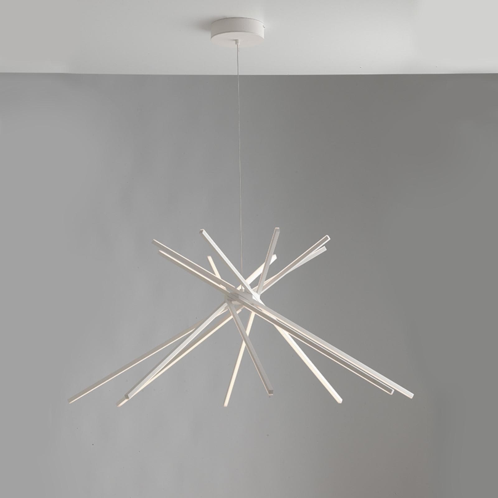 Lampada da soffitto a luce calda 160 cm in alluminio bianco goffrato