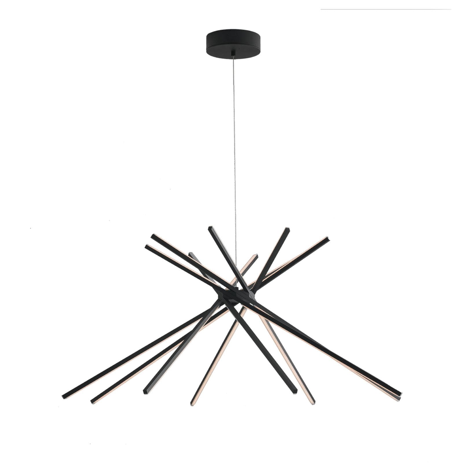 Lampada da soffitto a luce calda 160 cm in alluminio nero goffrato