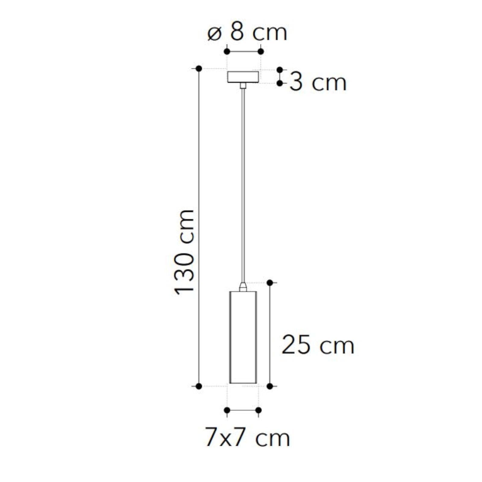 Lampada da soffitto squadrata 130h cm in cemento grigio