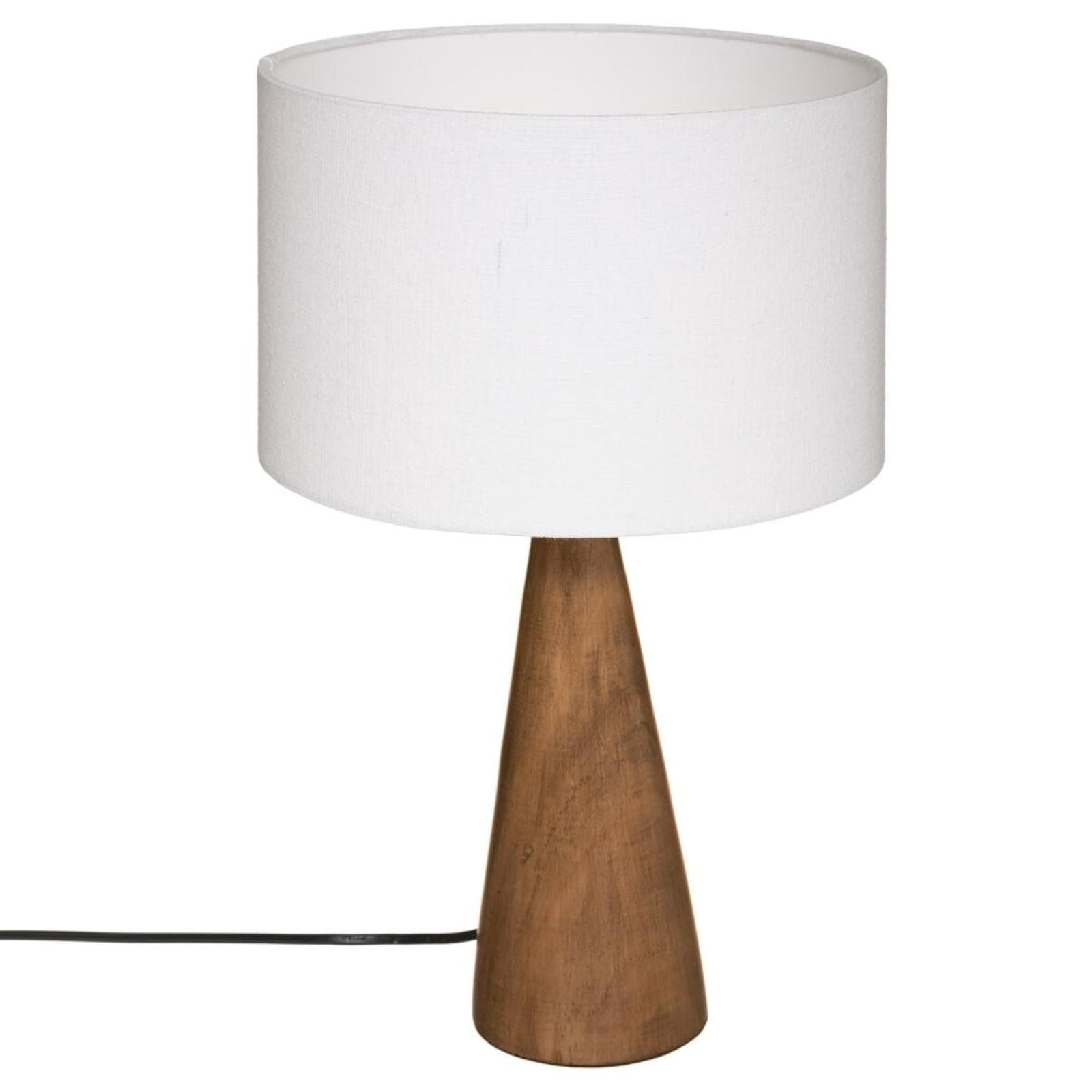 Lampada da tavolo 46 h cm in legno di pino e paralume in cotone