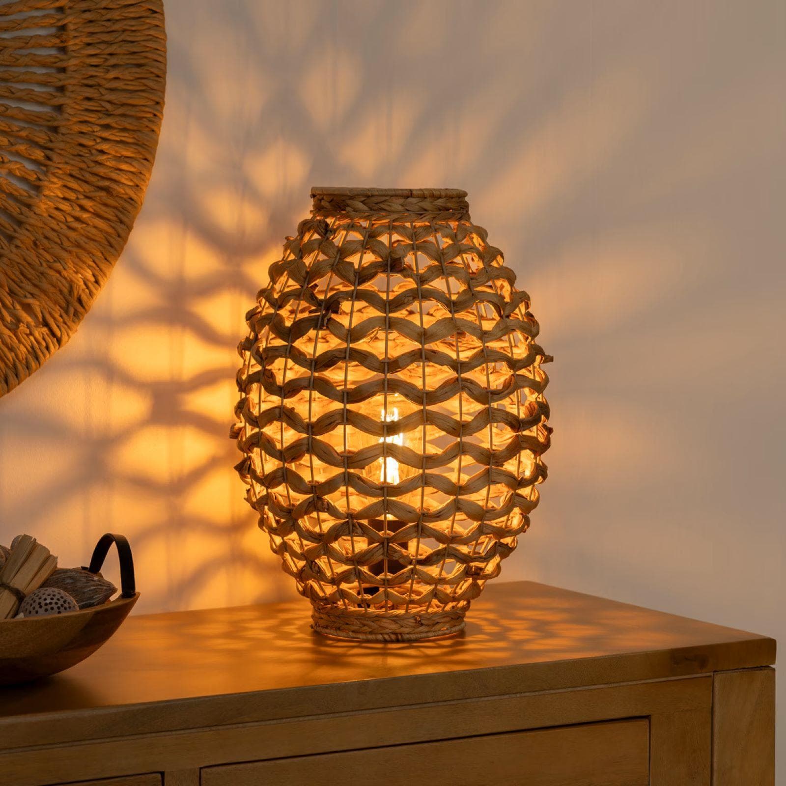Lampada da tavolo 40h cm in giacinto naturale