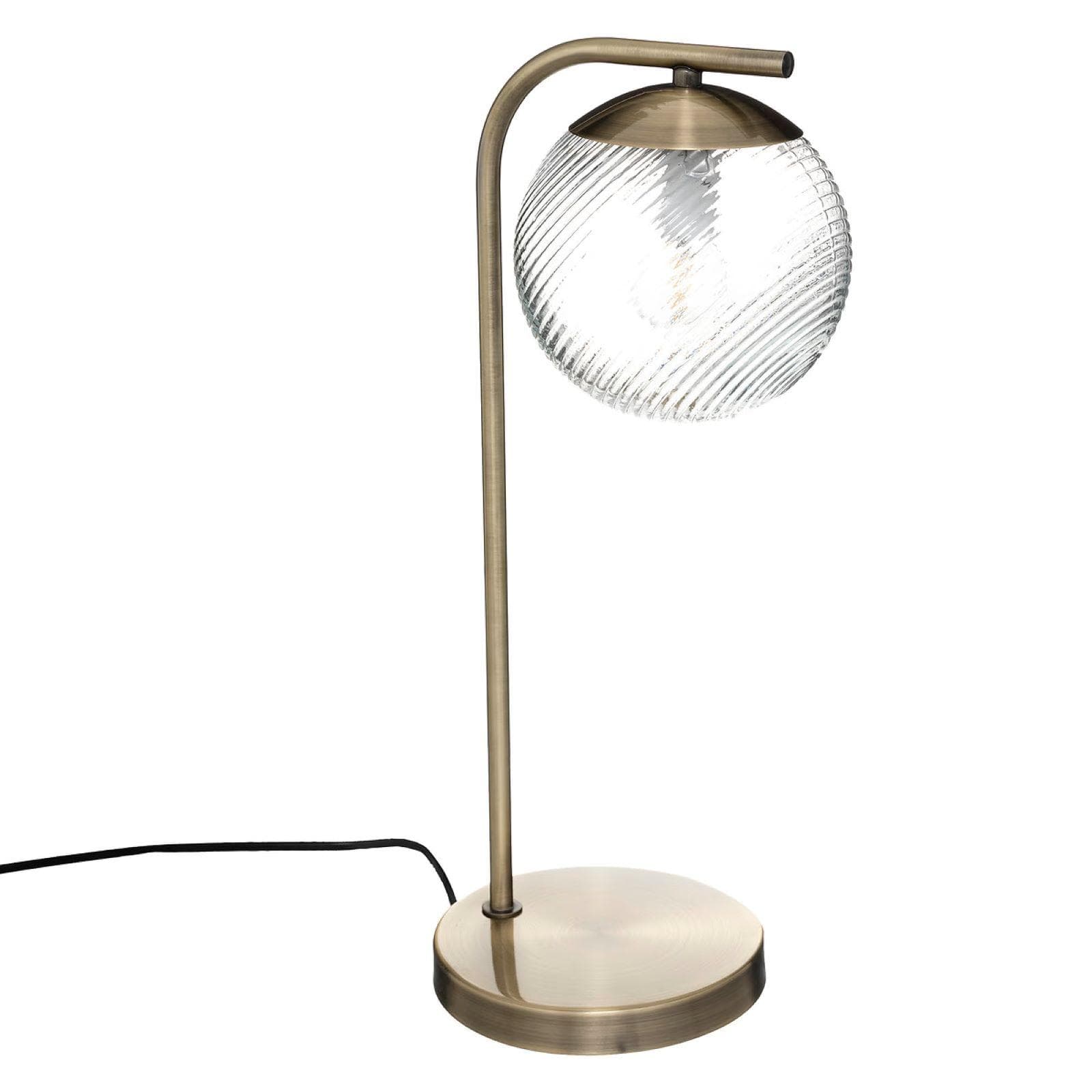 Lampada da tavolo 45 h cm in metallo bronzo e vetro trasparente - Distinct