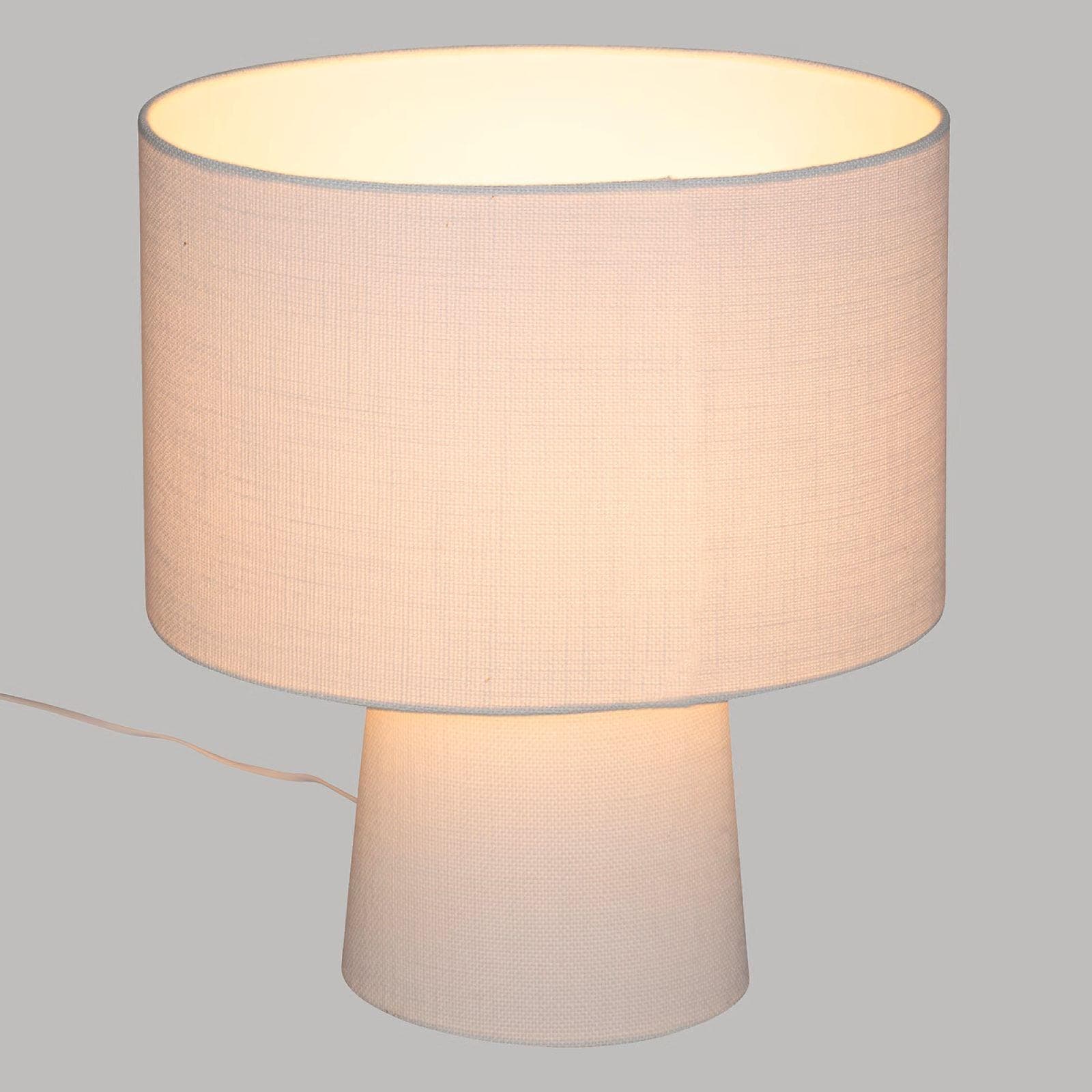 Lampada da tavolo 45h cm in tessuto bianco e metallo