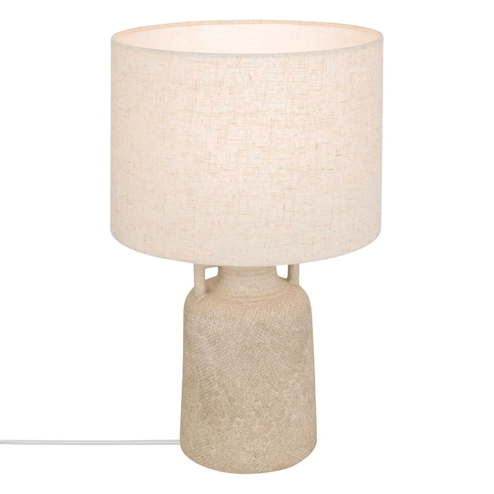 Lampada da tavolo 46h cm in ceramica effetto pietra beige