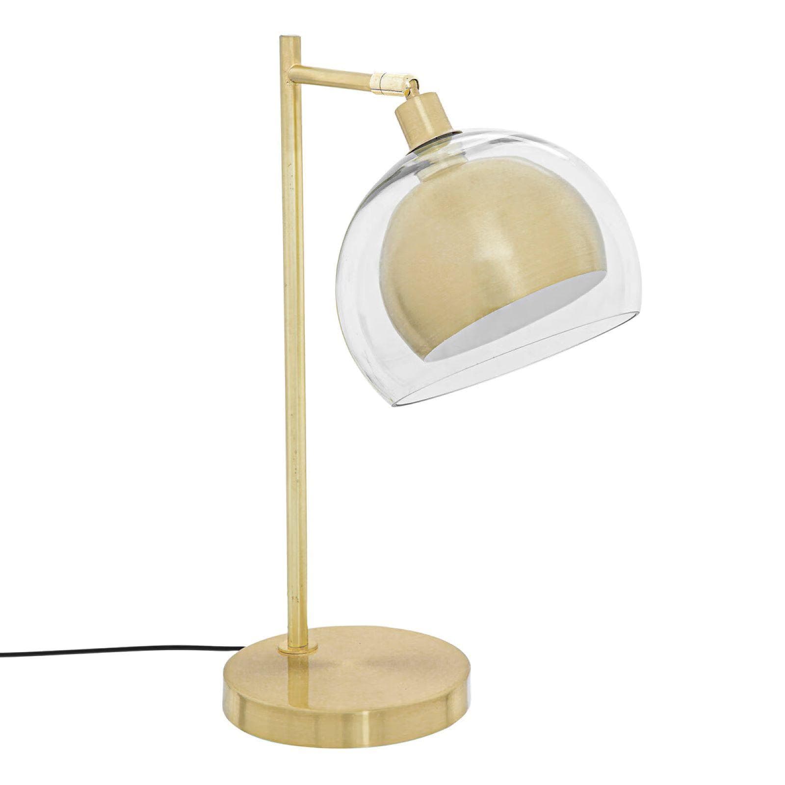 Lampada da tavolo 48h cm in metallo oro e vetro