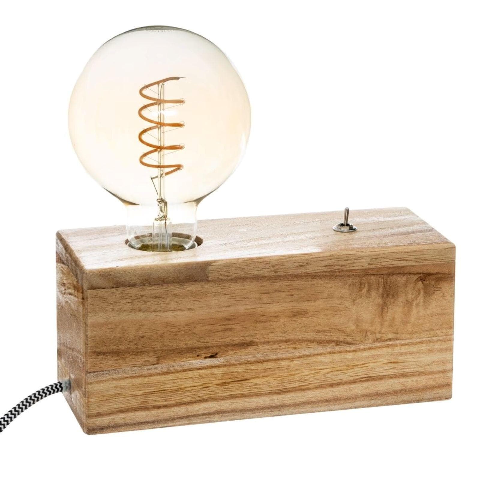 Lampada da tavolo 9h cm a legno di paulownia naturale