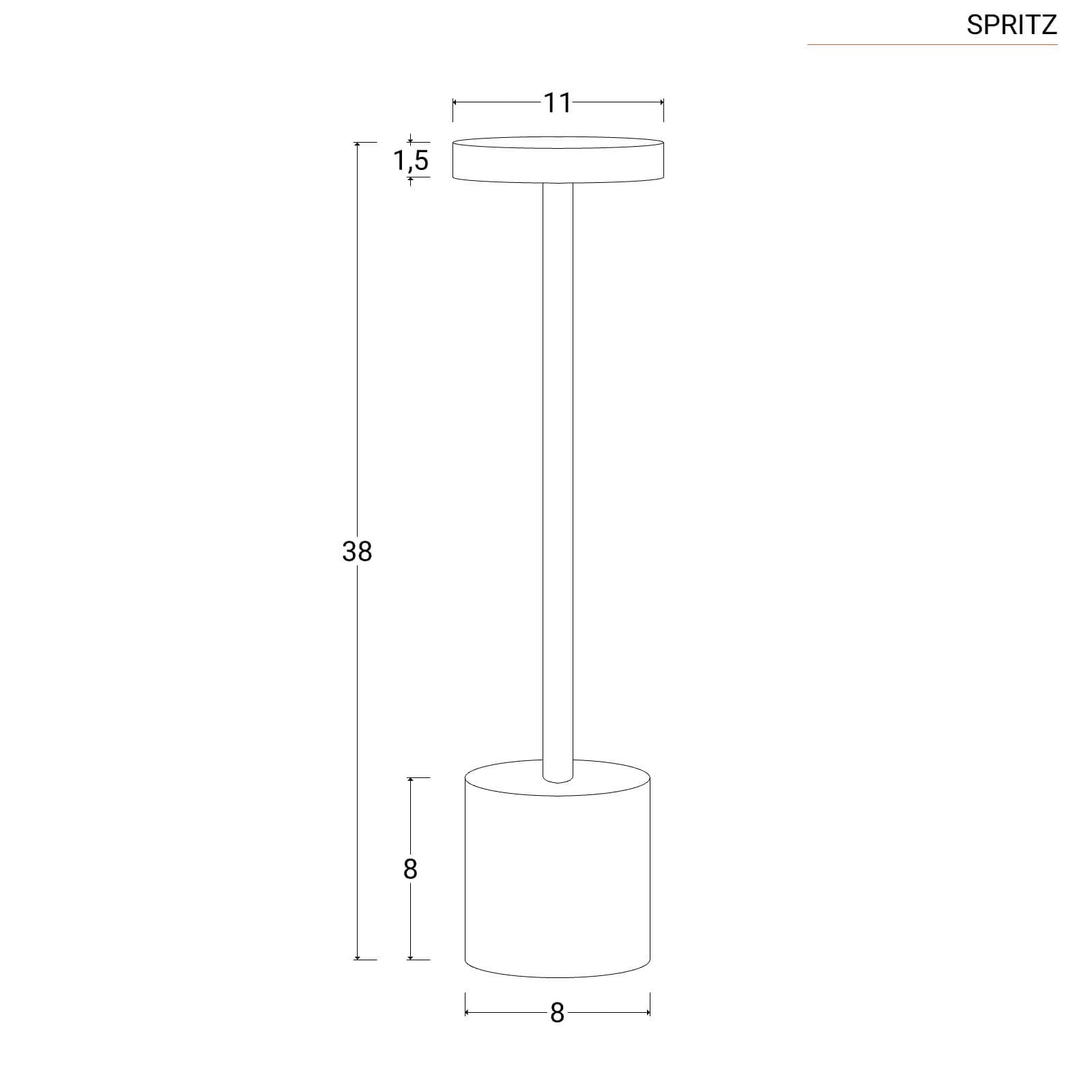Lampada da tavolo portatile a LED 11x38h cm in alluminio oro - Spritz