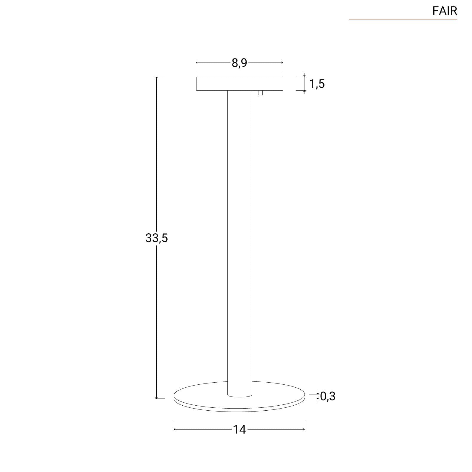 Lampada da tavolo portatile a LED 14x34h cm in alluminio bianco - Fair