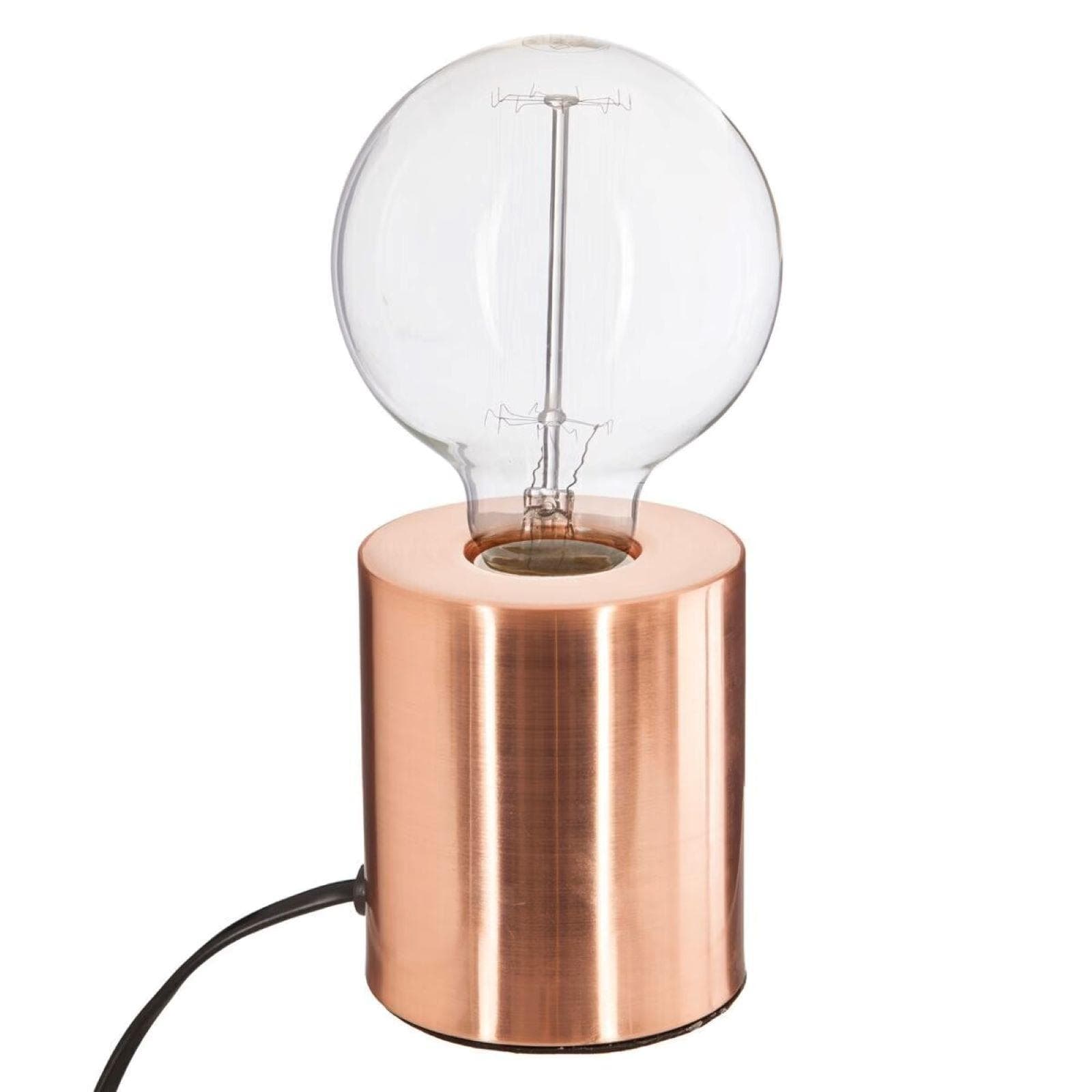 Lampada da tavolo 10h cm a cilindro in metallo oro rosa