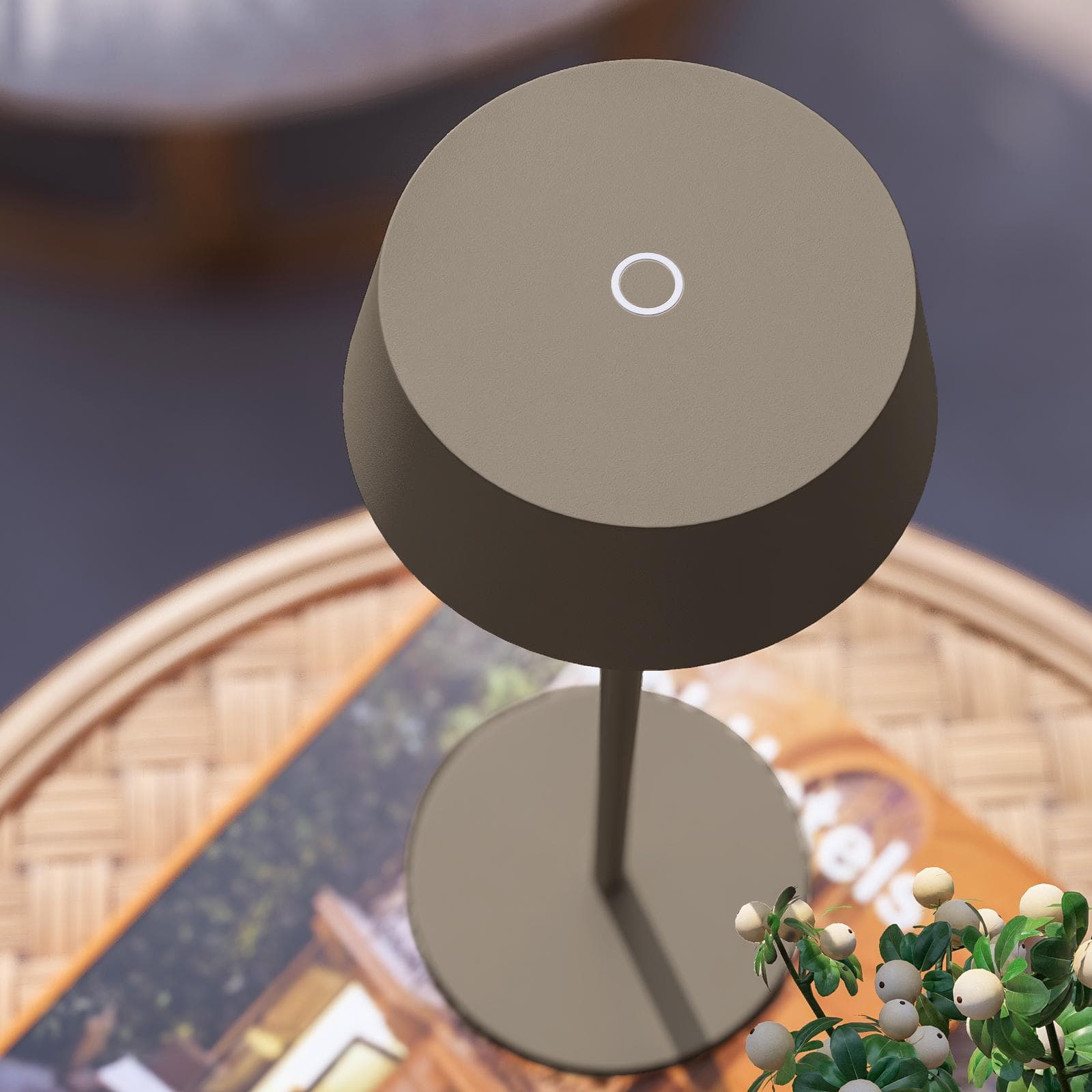 Lampada LED da tavolo portatile in alluminio cacao - Daikiri