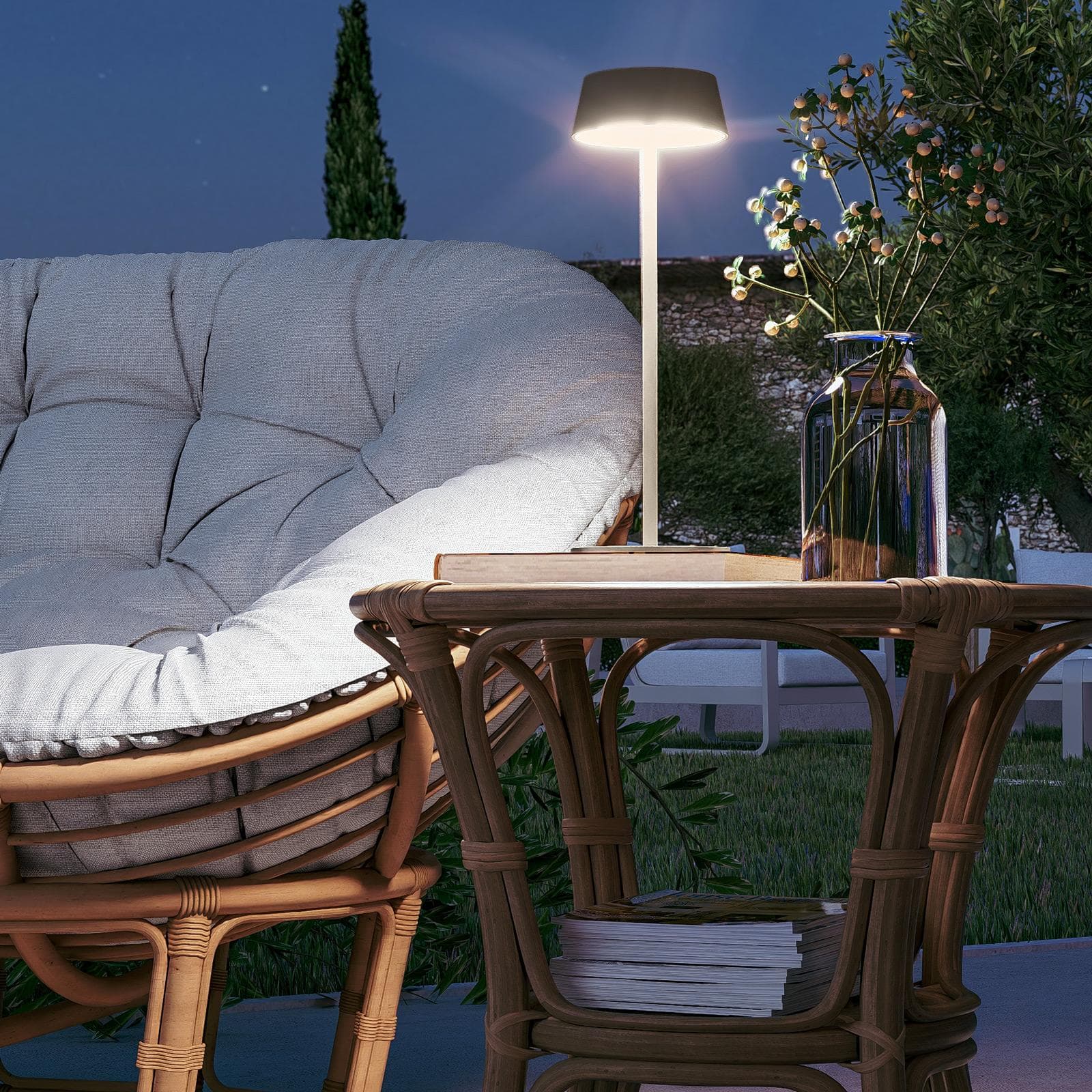 Lampada LED da tavolo portatile in alluminio cacao - Daikiri