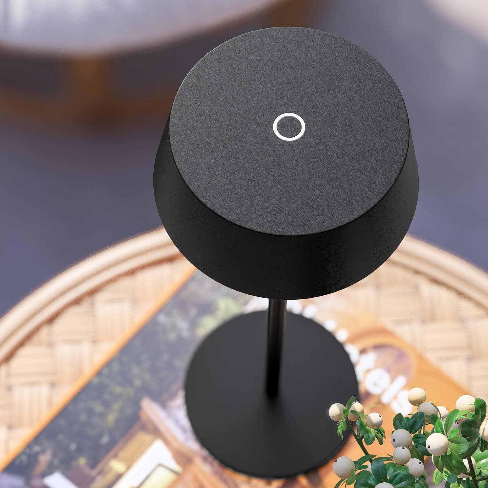 Lampada LED da tavolo portatile in alluminio nero - Daikiri