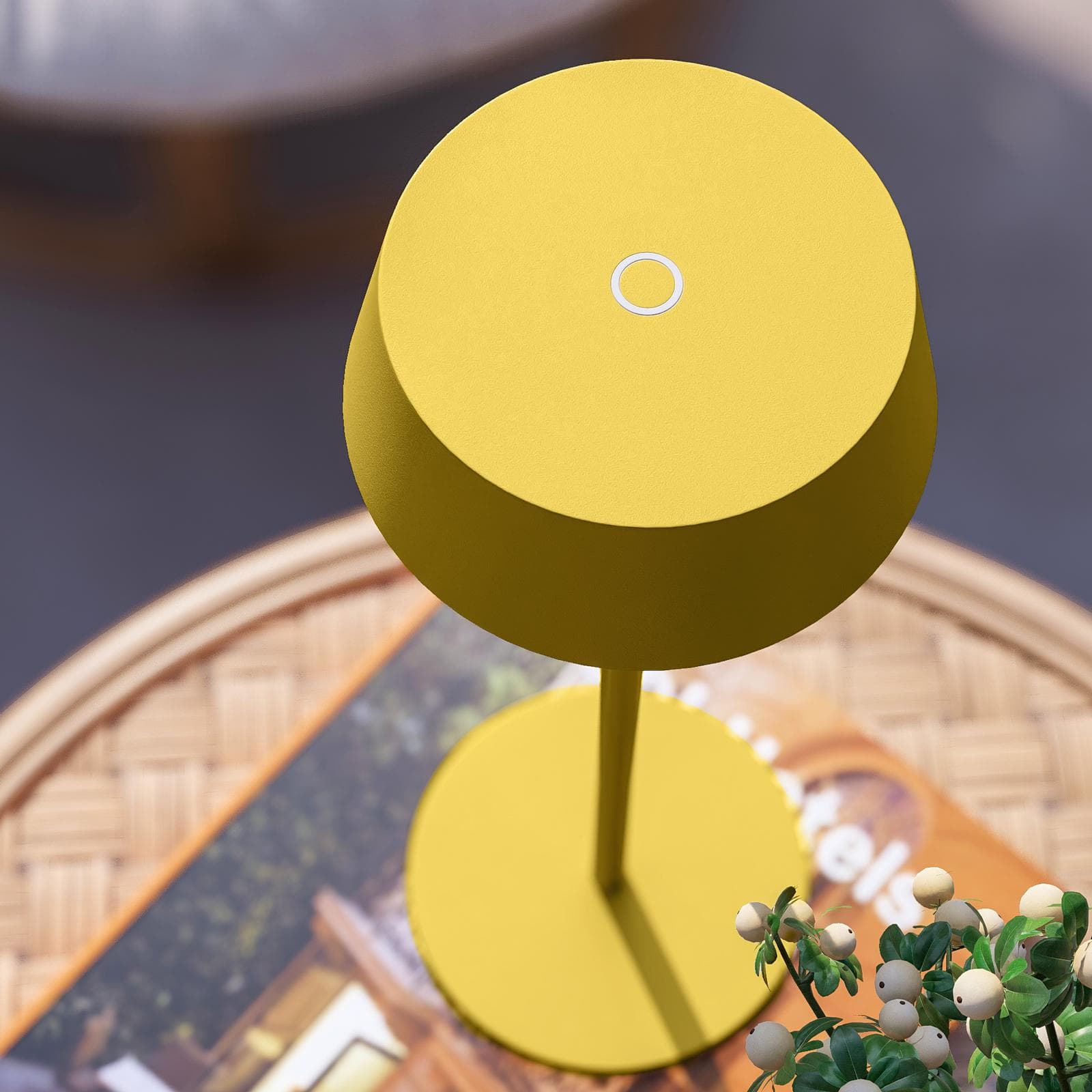 Lampada LED da tavolo portatile in alluminio senape - Daikiri