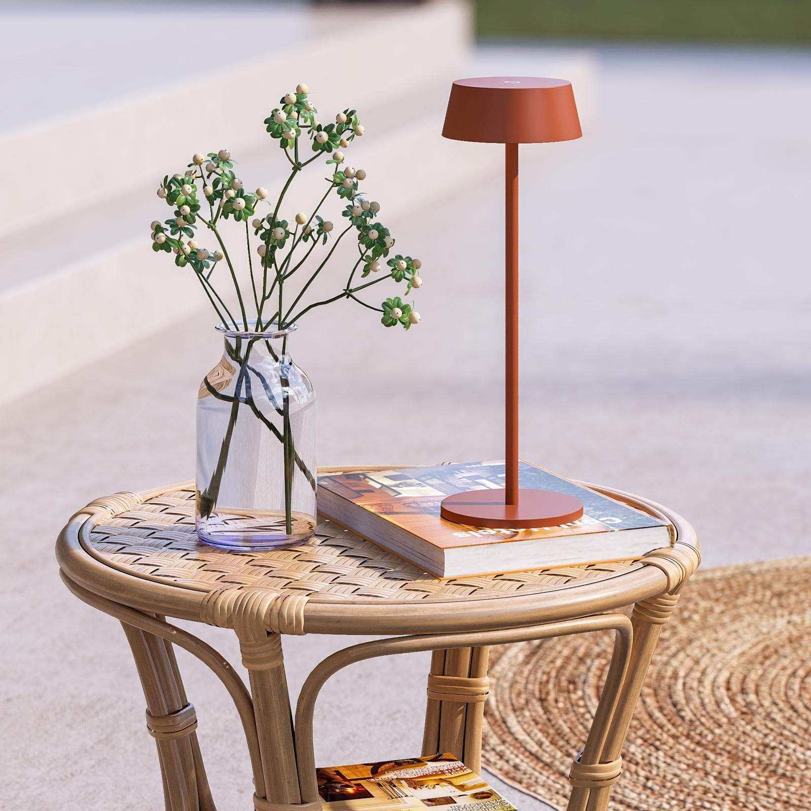 Lampada LED da tavolo portatile in alluminio terracotta - Daikiri