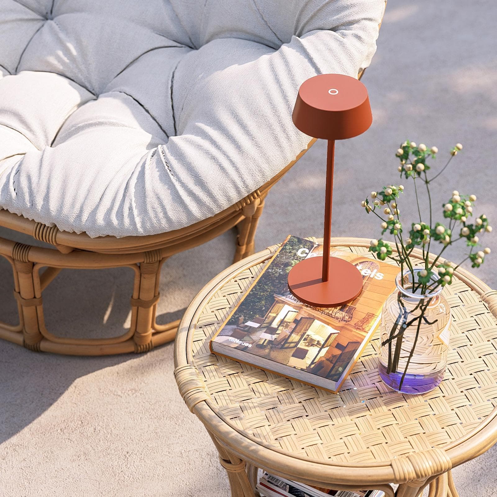 Lampada LED da tavolo portatile in alluminio terracotta - Daikiri