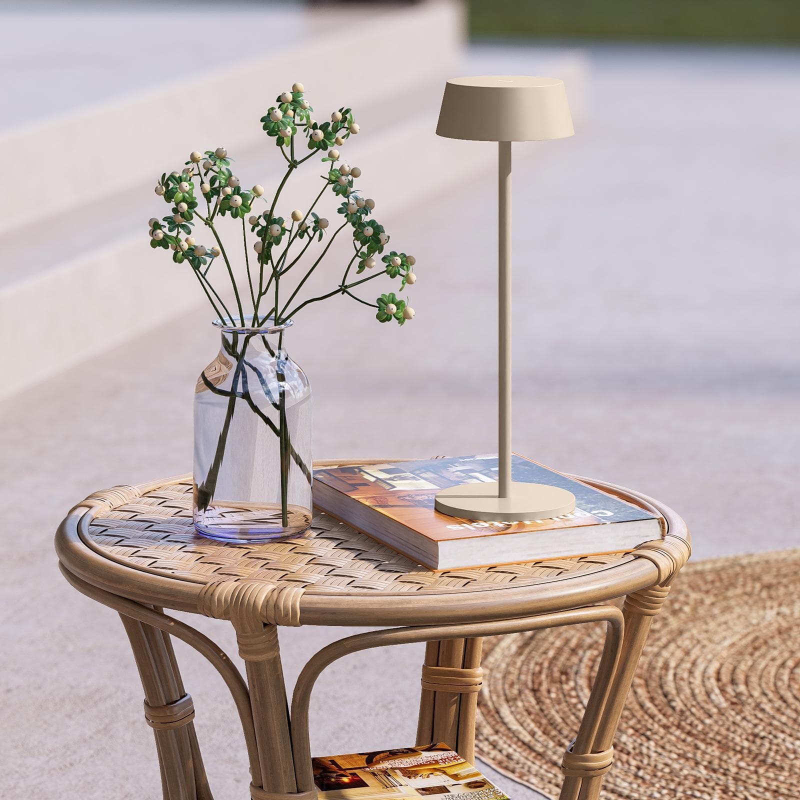 Lampada LED da tavolo portatile in alluminio vaniglia - Daikiri