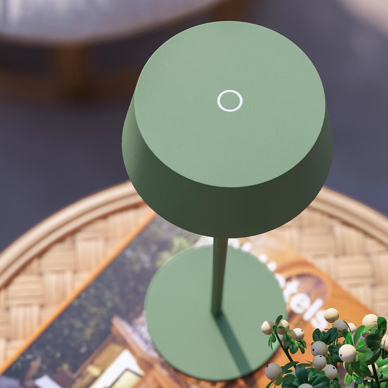 Lampada LED da tavolo portatile in alluminio verde salvia - Daikiri