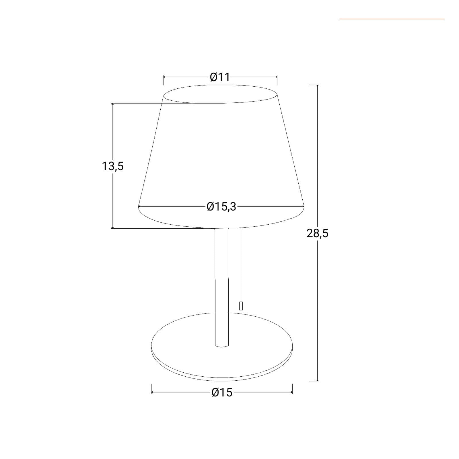 Lampada LED portatile paralume rotondo 15 cm in alluminio nero con catenella - Sazerac