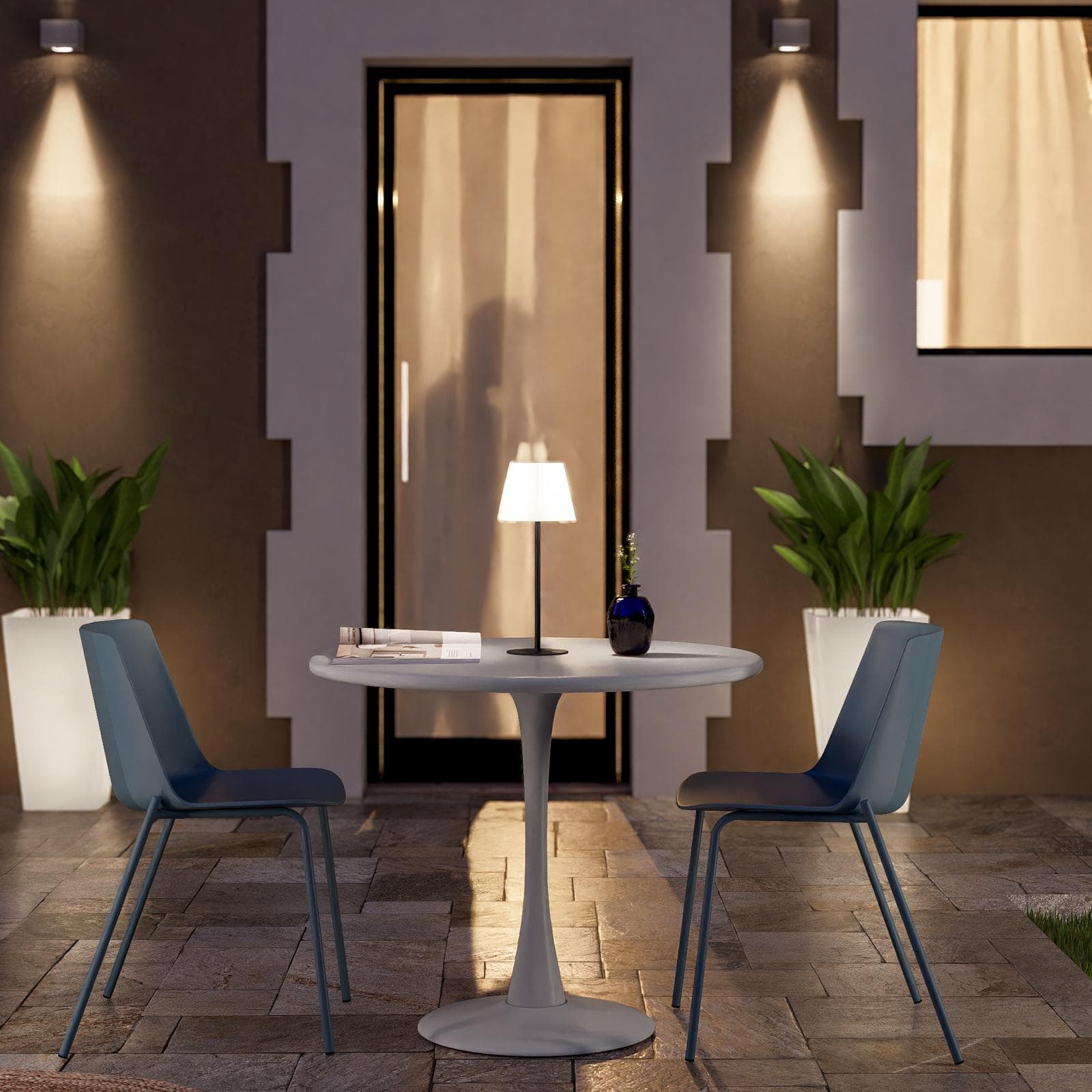 Lampada LED portatile paralume rotondo 15 cm in alluminio nero - Sazerac