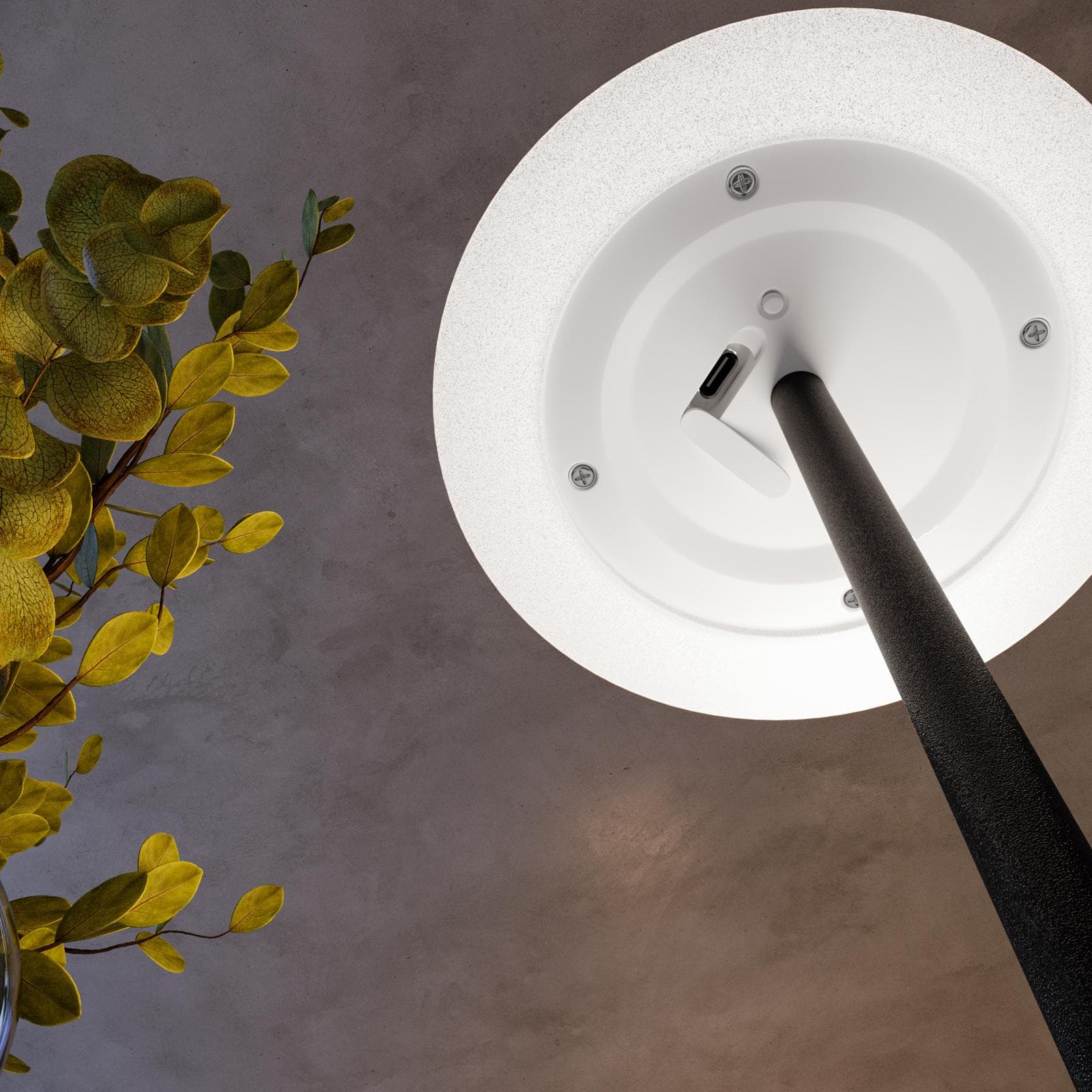 Lampada LED portatile paralume rotondo 15 cm in alluminio nero - Sazerac