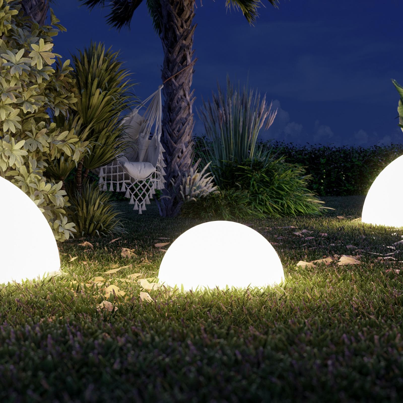 Lampada semi-sferica rotonda 37 cm in polietilene neutro con kit luce