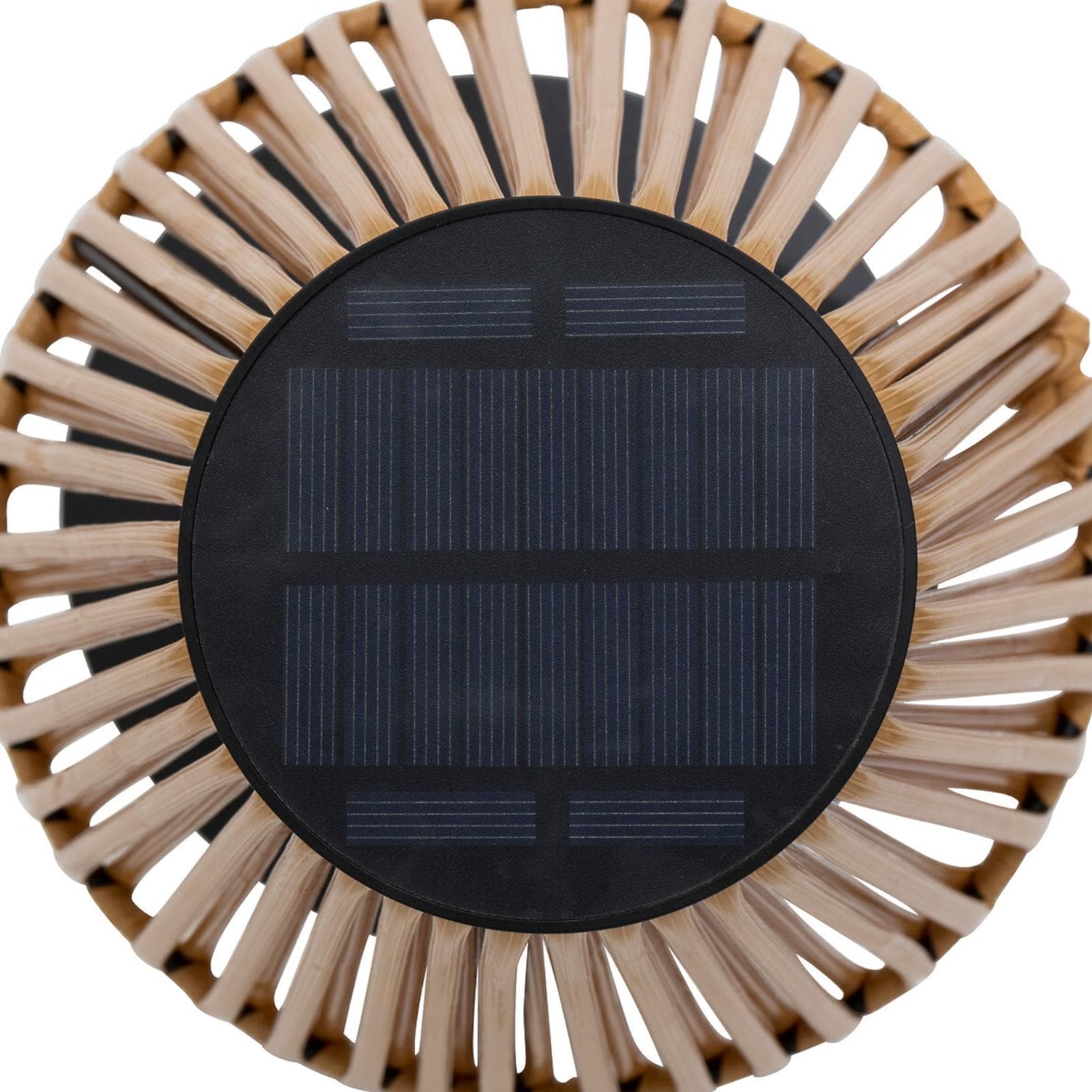 Lampada solare da tavolo 30h cm in acciaio nero e paralume in pvc - Nernia